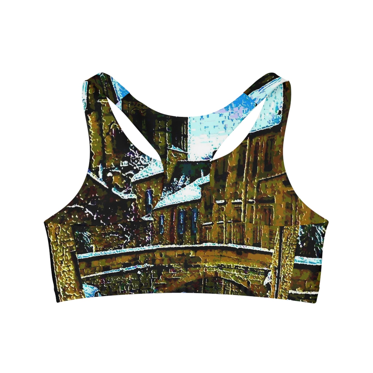 Seamless Sports Bra (AOP) ... Walikng The Streets & Alleys ... 'Strolling The Canals ... '  ... Original Works  ...