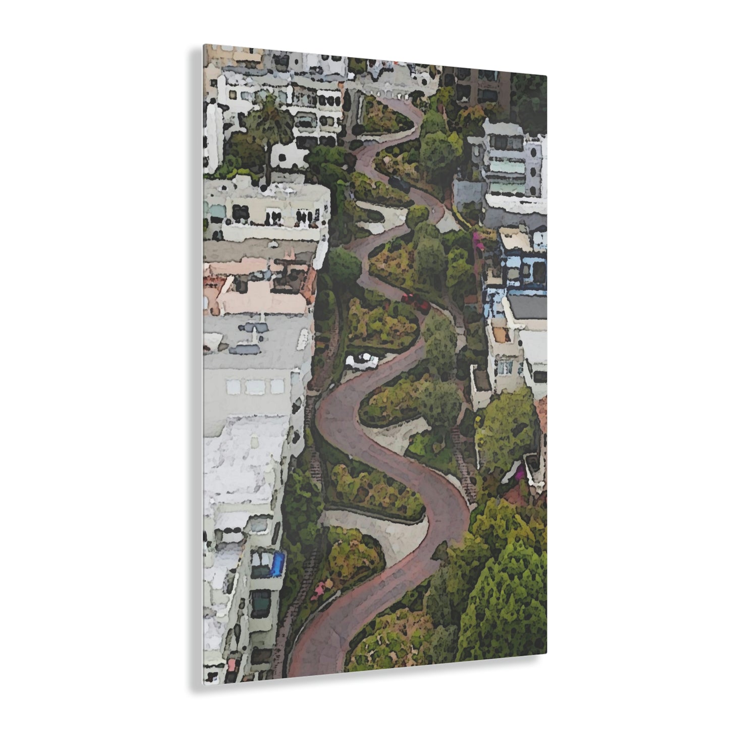 Acrylic Prints ... A Crazy Street ... 'Eight Winding Curve-Switchbacks' ... "Lombard Street, San Francisco, CA' ... Family Archives: 1970's ... Original Works ...