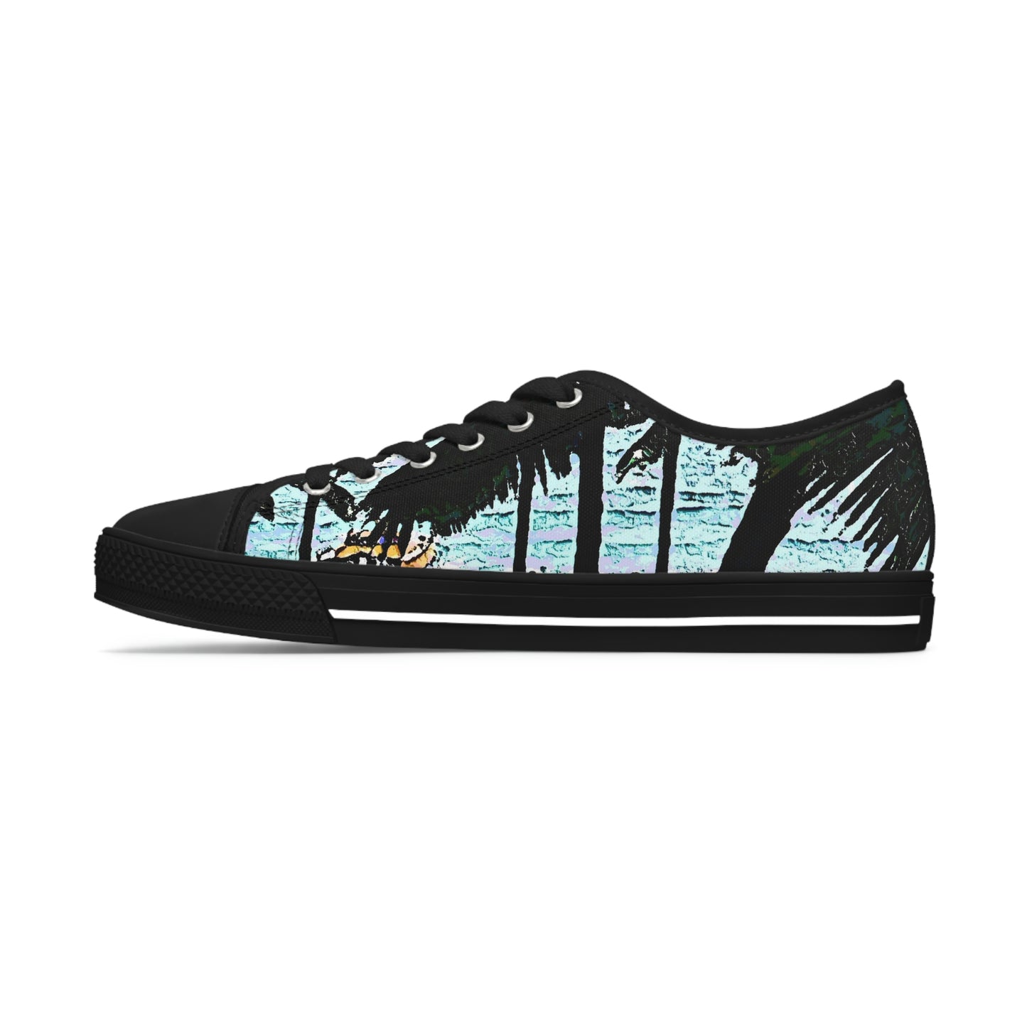 Women's Low Top Sneakers ... "A Beautiful Beach Amongst The Palms" ... The Outrigger Waikiki, Honolulu, Oahu ... Original Works ...