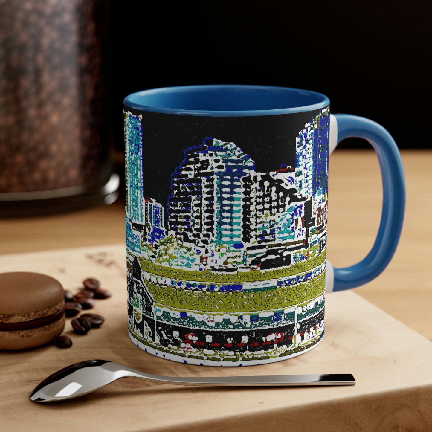 Accent Coffee Mug, 11oz ... That Classic Wheel ... 'Seattle's Wheel' ... & An Old Classic Waterside Vendors ...  'Family Archives' ... Original Works ...