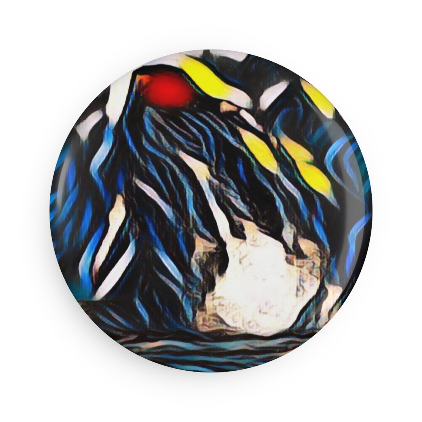 Button Magnet, Round (1 & 10 pcs) ... "Ken's Favourite Humpback Breach" ... Circa: 21st Century ... Maui, HI ... Original Works ...