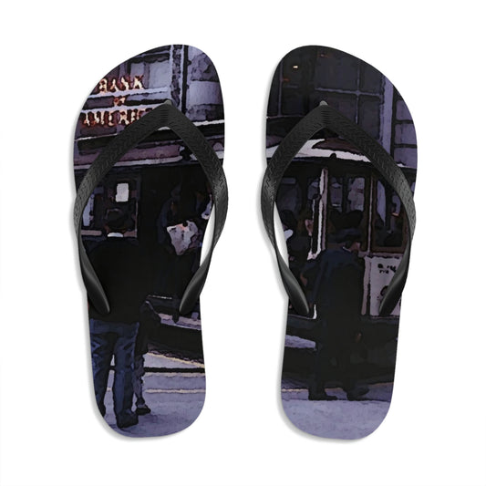 Unisex Flip-Flops ... San Francisco ... 'Rice-A-Roni-A-San Francisco Treat' ... "A Cable Car Classic" ... Family Archives: 1973 ... Original Works ...