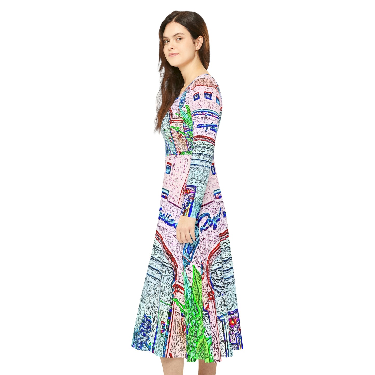 Women's Long Sleeve Dance Dress ... "La Grande Entree" At: 'The Pink Palace' ... The Royal Hawai'ian ... Honolulu, HI ... '27Oct2014' ... Original Works ...