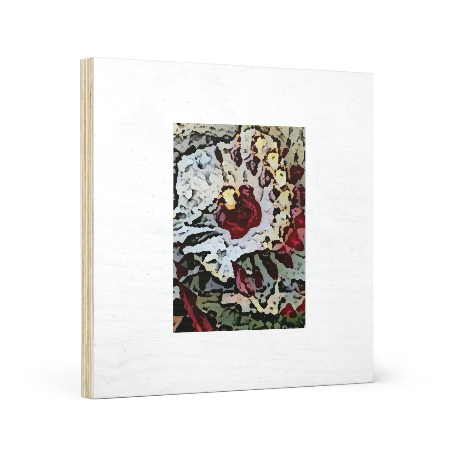 Wood Canvas ... "A Friendly Flower" ... Pointsettia 'Pointing' ... Original Works ... (Supplied Photograph) ...