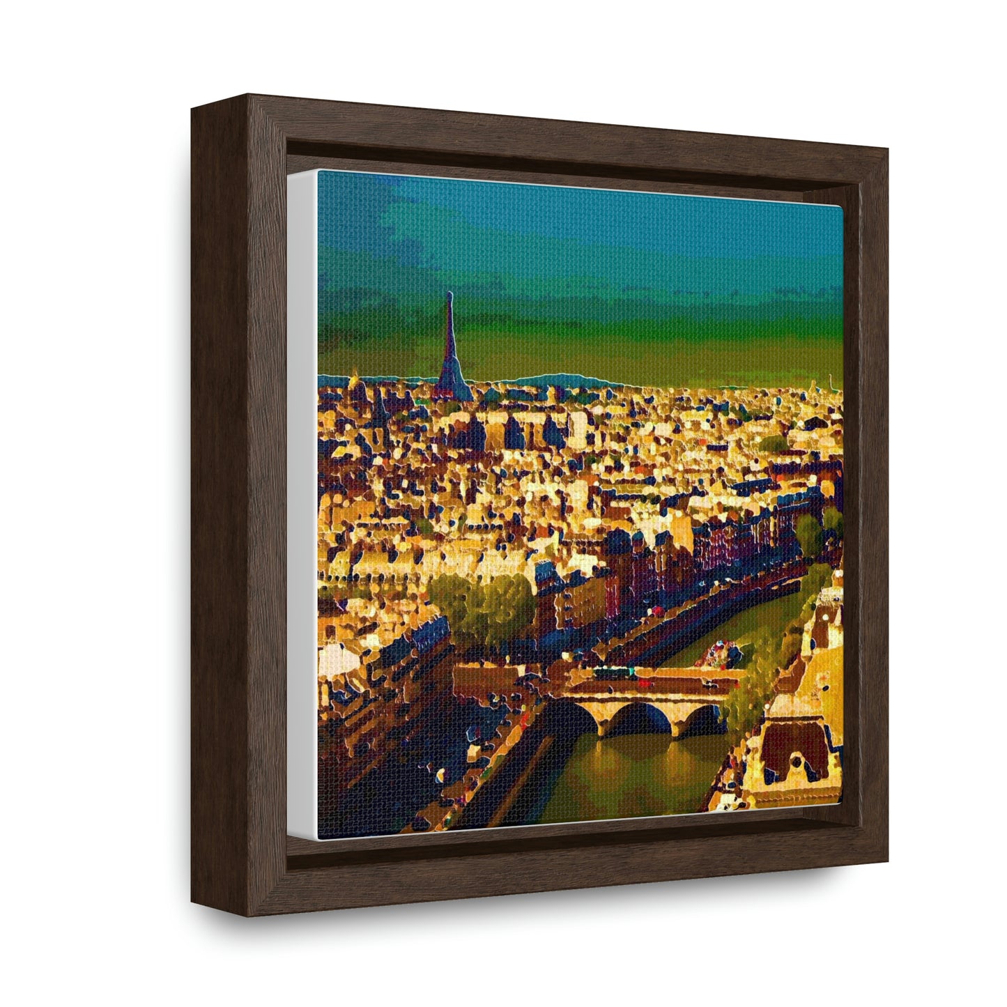 Gallery Canvas Wraps, Square Frame ... Au Paris ... "Along The River Seine" ... Barbara Joan Bonnel-Holt: 1972 ... Original Works ...