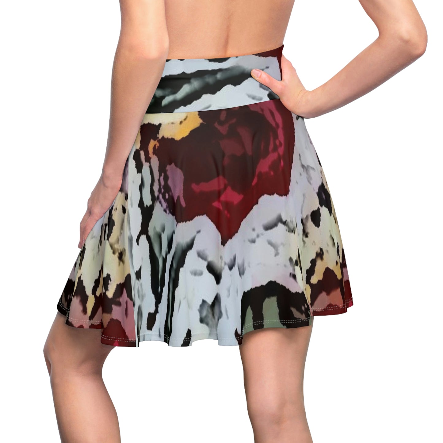 Women's Skater Skirt ... "A Friendly Flower" ... Pointsettia 'Pointing' ... Original Works ... (Supplied Photograph) ...