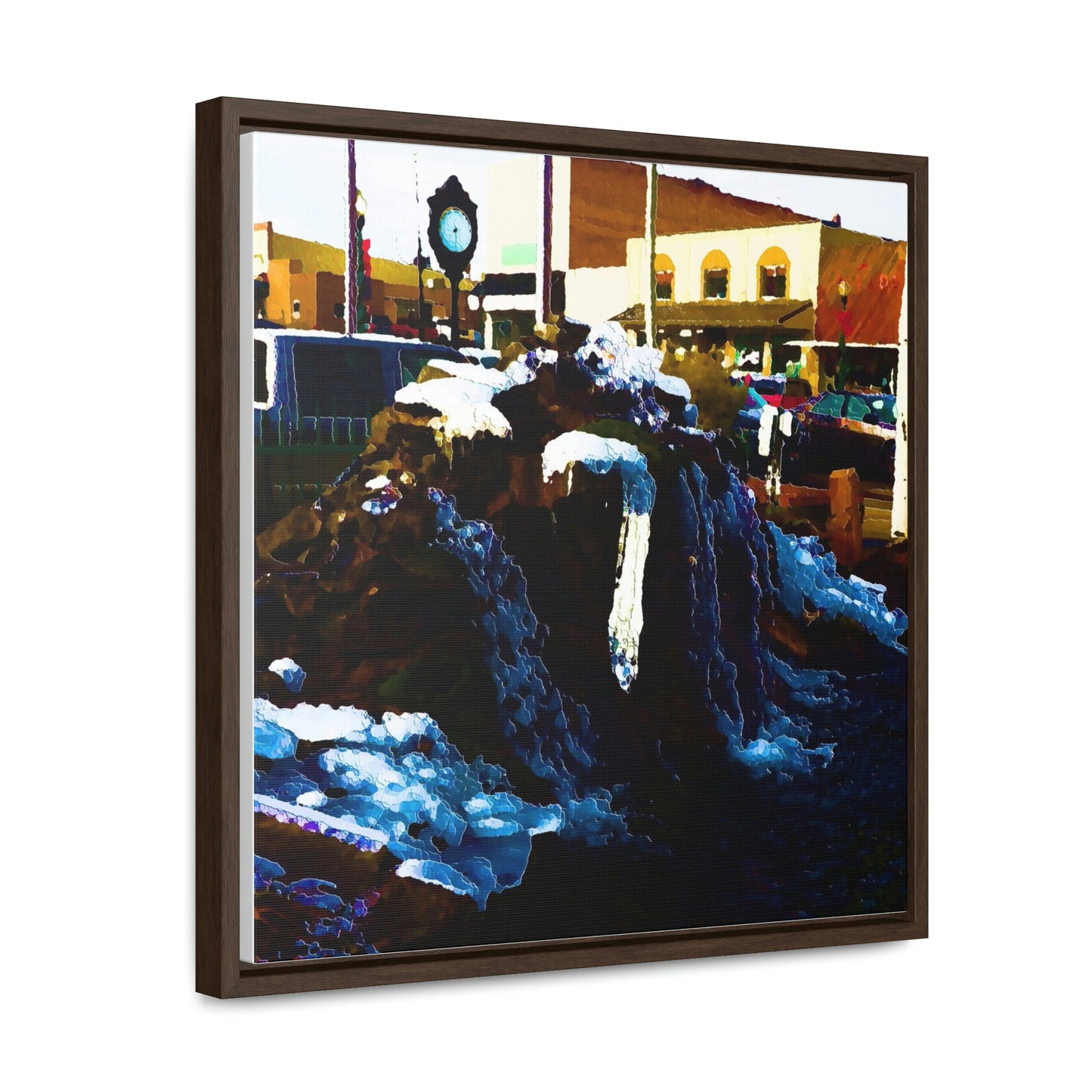 Gallery Canvas Wraps, Square Frame ...  "Ice & Water Sculpted" ... Downtown Grangeville, Idaho ... Adjacent To Irwin Pharmacy ... 5Jan23 ... Original Works ...