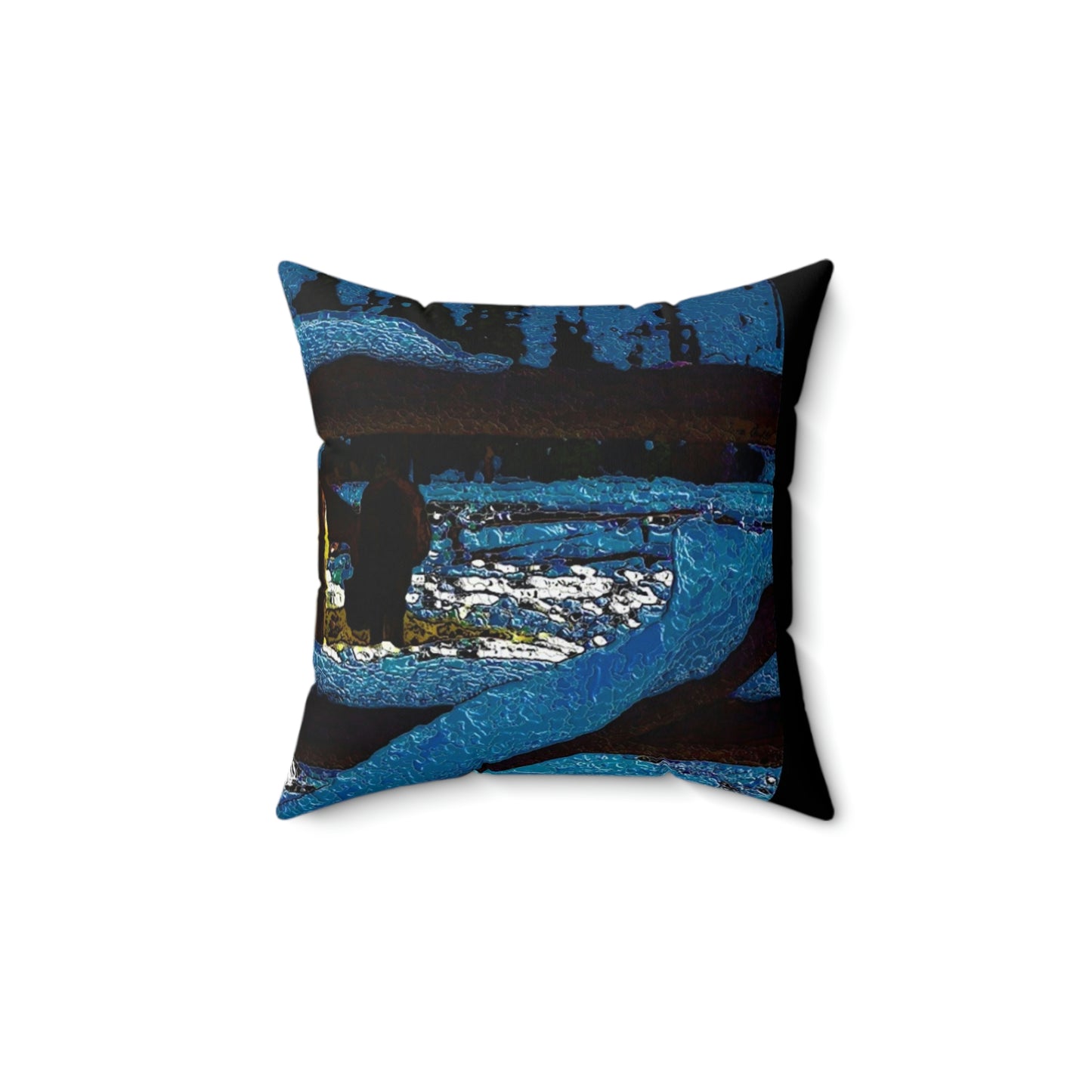 Spun Polyester Square Pillow ...  A Horse ... A Saddle ...  Foraging Through The Snow ...  An_Asses 'Cry' ... Central Idaho, November 2022 ...  Original Works ..