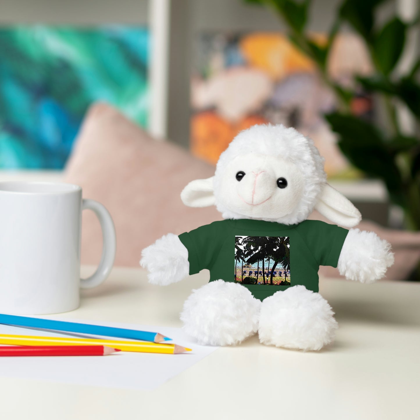 Stuffed Animals with Tee ... "A Beautiful Beach Amongst The Palms" ... The Outrigger Waikiki, Honolulu, Oahu ... Original Works ...