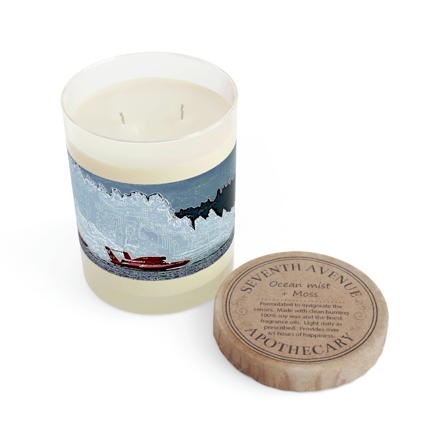 Scented Candle - Full Glass, 11oz ... Seattle Columbia Cup On Lake Washington ... "Dave Wilcox Heads For The Win" ... Associate Gift-Photo ... Original Works ...