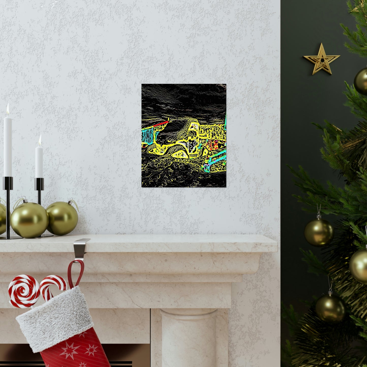 Premium Matte Vertical Posters ... "Snow Vehicle In Snow Storm At-Rest" ... Circa 12Mar23 ... Central Idaho ... 18-Hours Rendering Time: Original Works ...