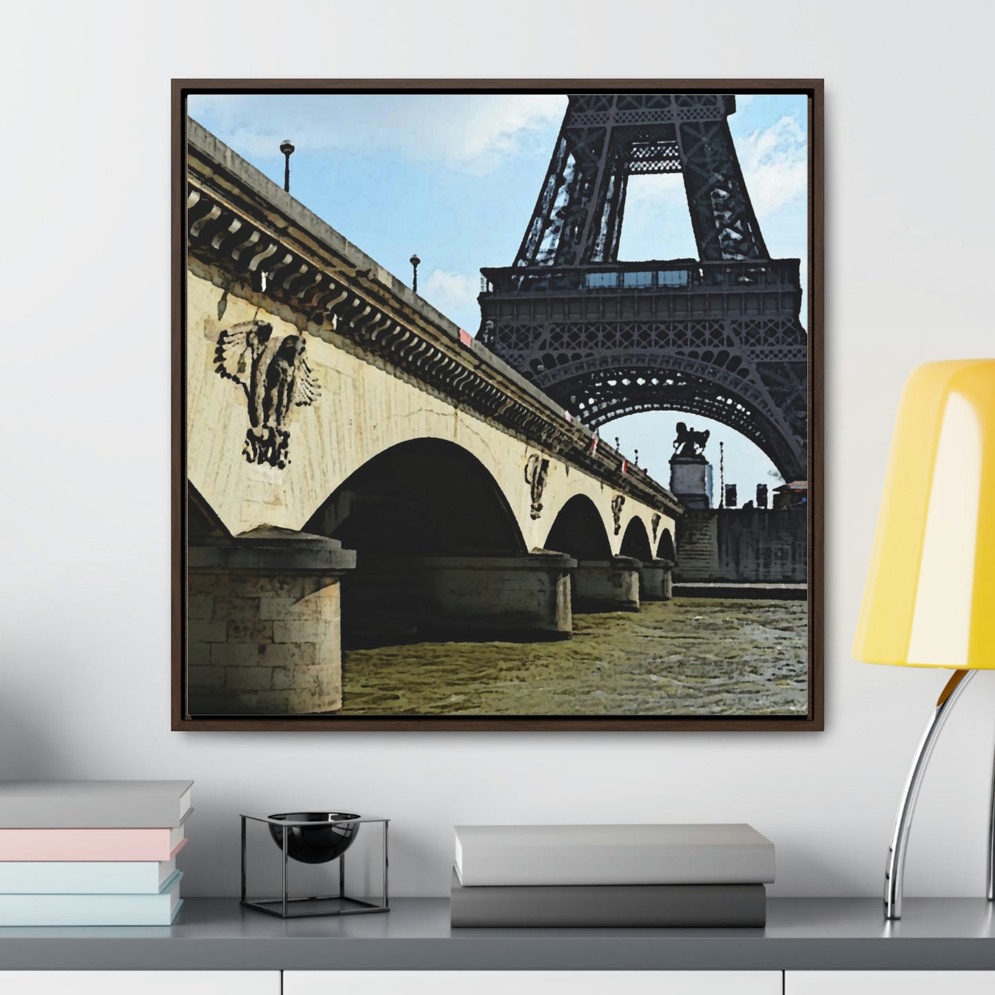 Gallery Canvas Wraps, Square Frame ...  Le Tour D'Eiffel ..."Along The Water" ... Barbara Joan Bonnell-Holt ... Le Voyage De Paris: 1972 ... Original Works ...
