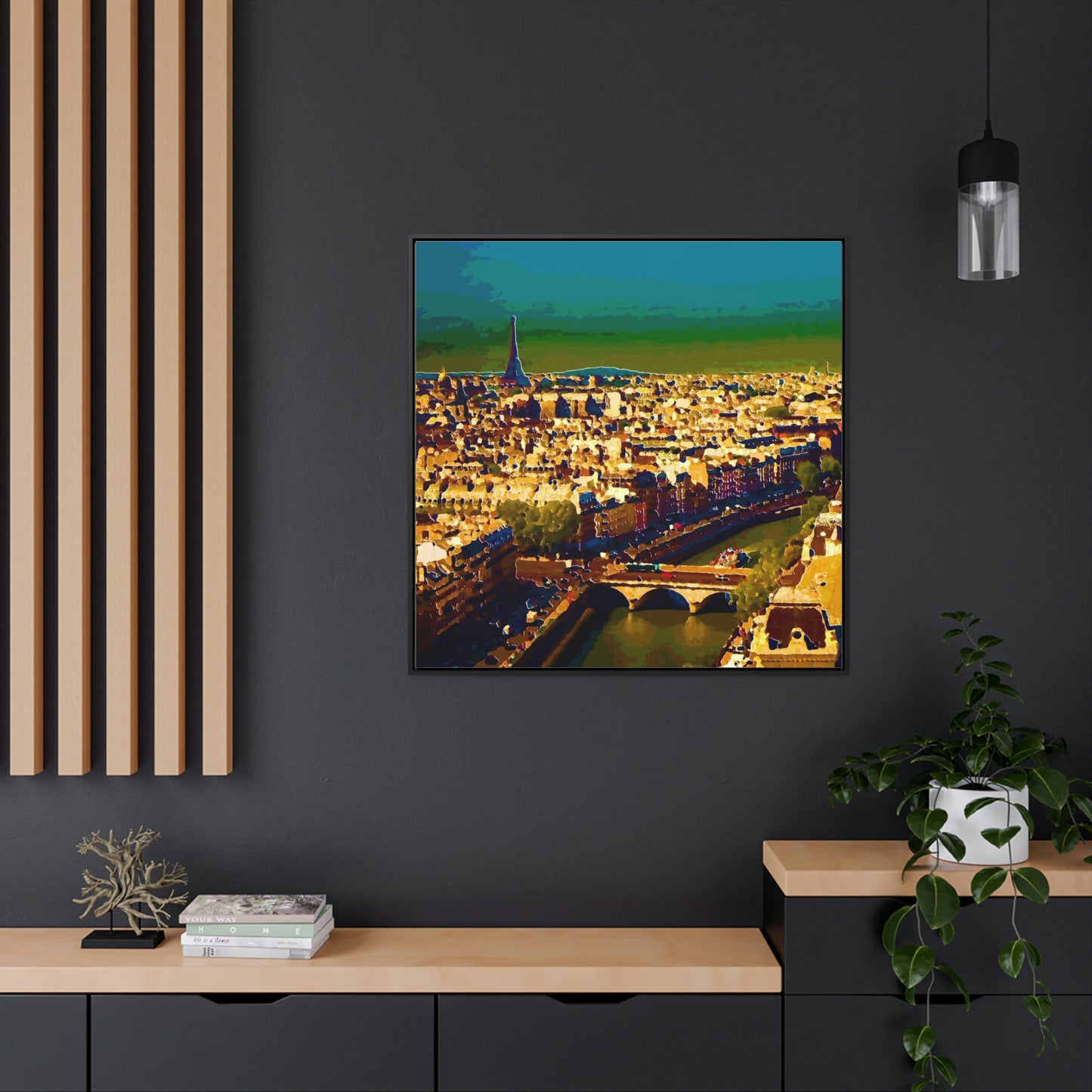 Gallery Canvas Wraps, Square Frame ... Au Paris ... "Along The River Seine" ... Barbara Joan Bonnel-Holt: 1972 ... Original Works ...