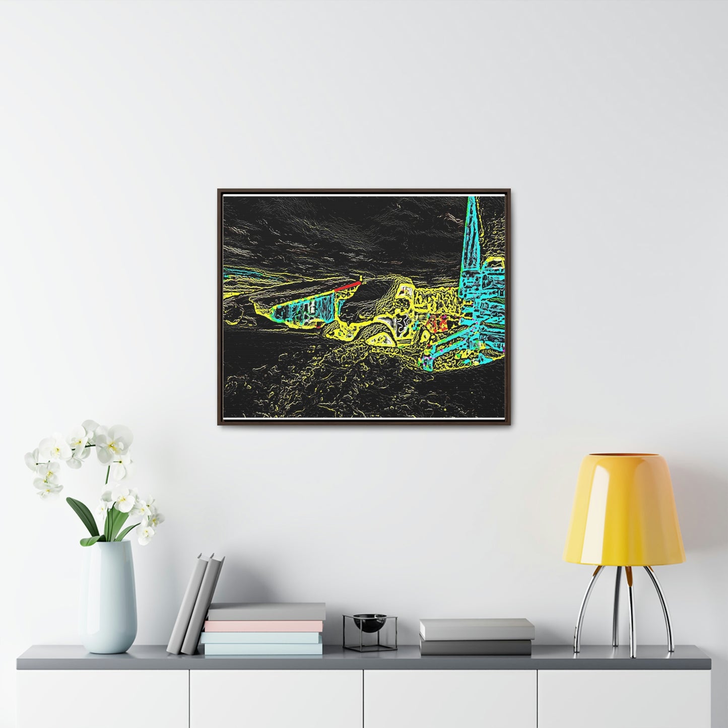 Gallery Canvas Wraps, Horizontal Frame ... "Snow Vehicle In Snow Storm At-Rest" ... Circa 12Mar23 ... Central Idaho ... 18-Hours Rendering Time: Original Works ...