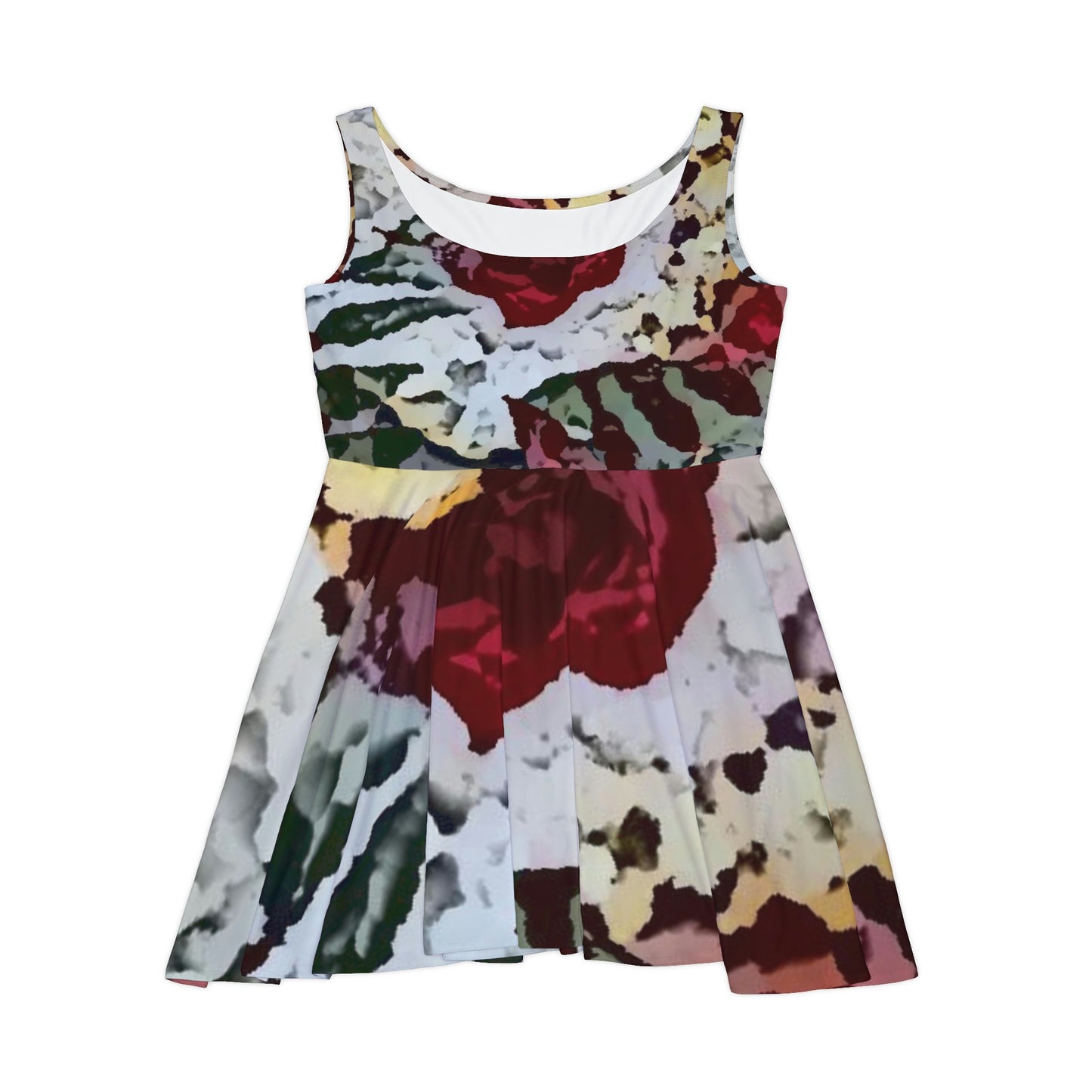 Women's Skater Dress ... "A Friendly Flower" ... Pointsettia 'Pointing' ... Original Works ... (Supplied Photograph) ...