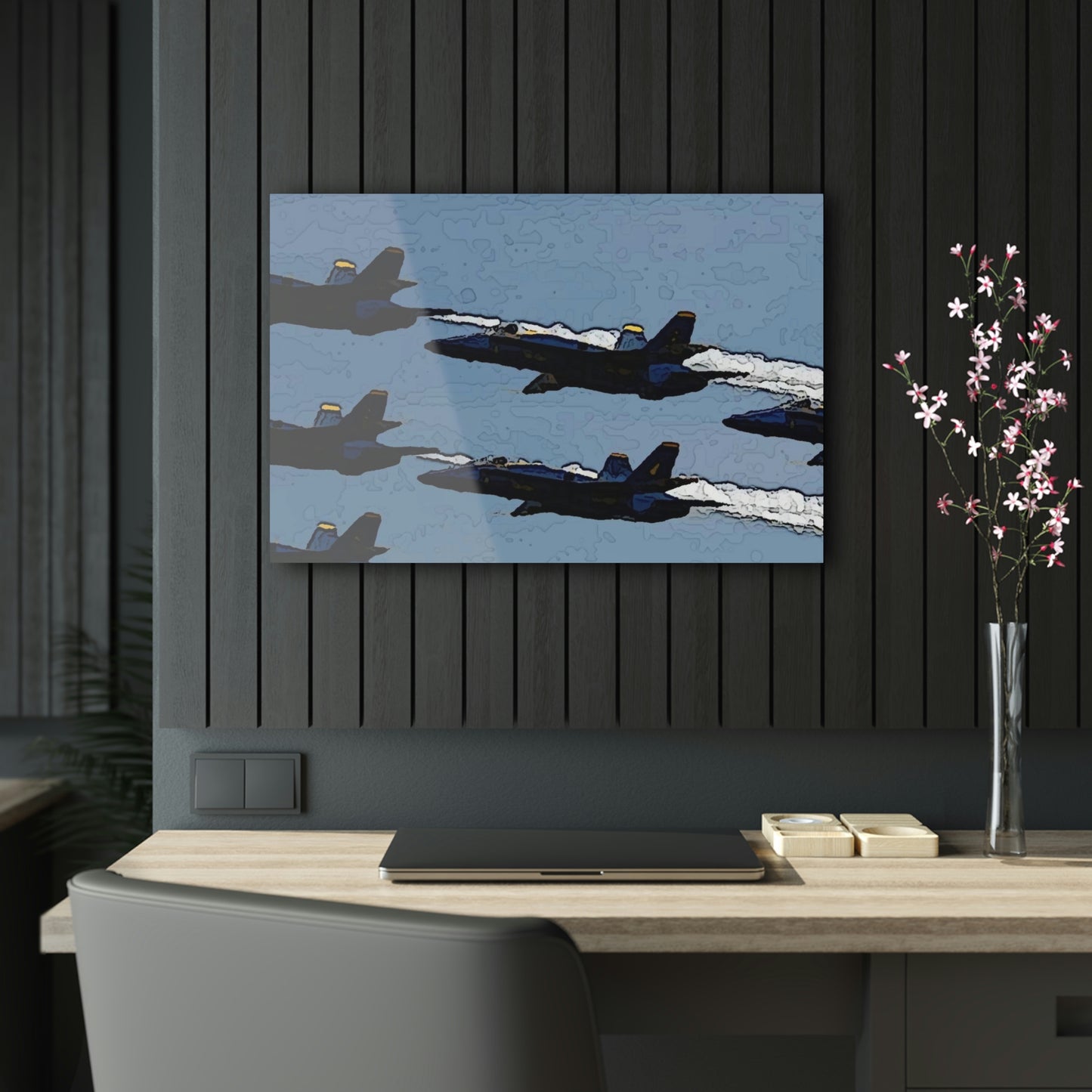 Acrylic Prints ... Seattle Seafair ..."Blue Angels Run Over Lake Washington" ... Circa Mid 1980's ... Dr FJ Holt ... Original Works ...