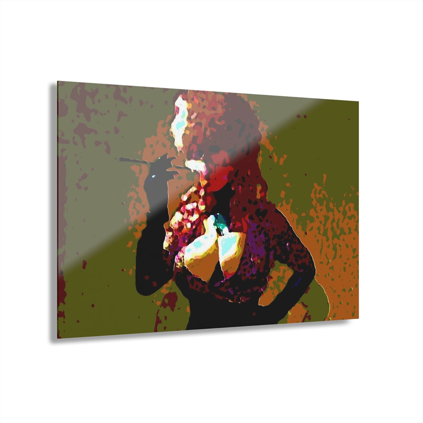 Acrylic Prints (French Cleat Hanging) ...  A Colleague Overseas ... 'Enjoying A Fag' ... Original Works ... "April Fools 2023" ... Hot-Tranny-Smoke ...