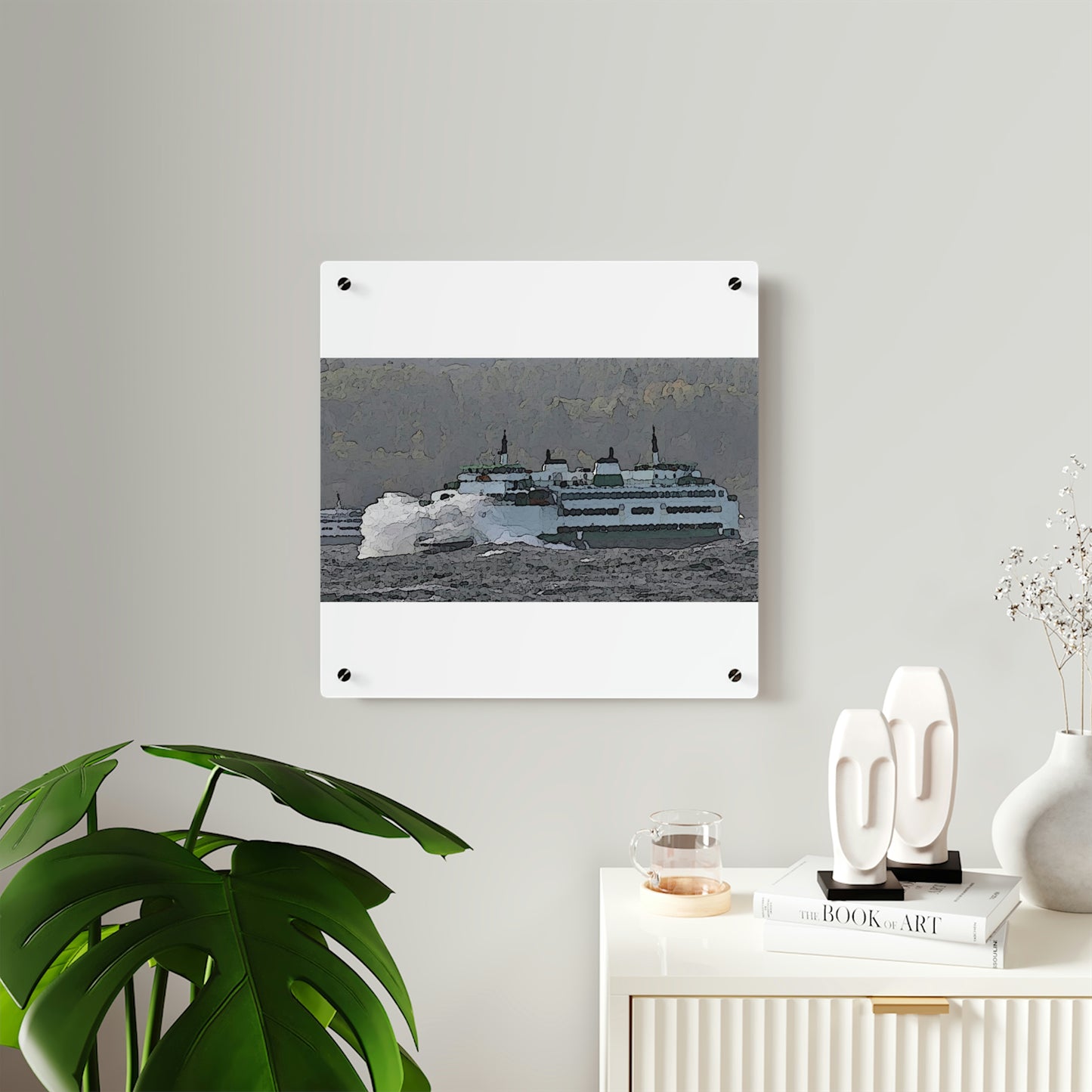 Acrylic Wall Art Panels ... WADOT Ferry Crossing ... "A Very Rough Day" ... Mulkiteo Route ... Family Archives ... Early 1990's' ... Original Works ...