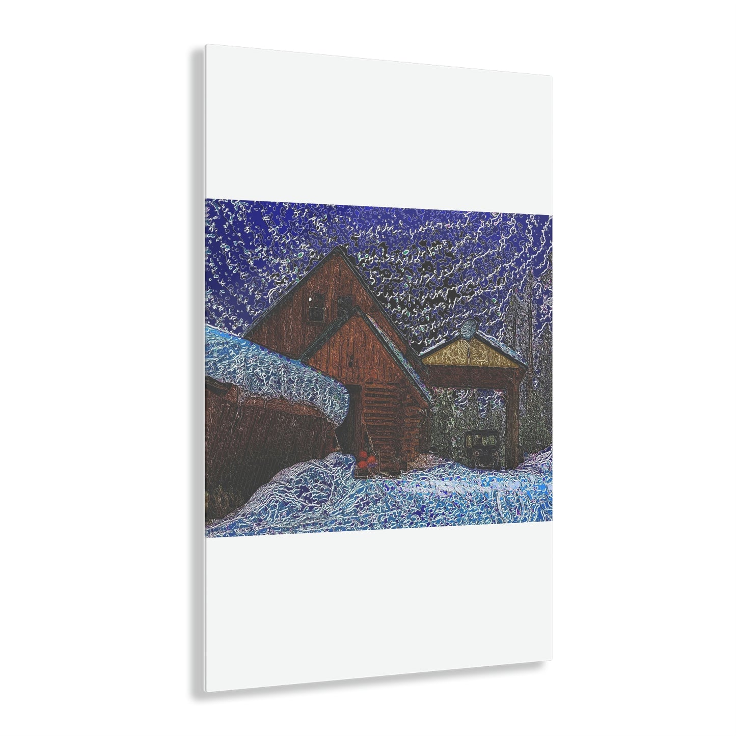 Acrylic Prints ... Van Gogh-Ian 'Inspired' Mountain Winter Paradise ... November 2022 ... Rhett Creek, Idaho ... Original Works ...