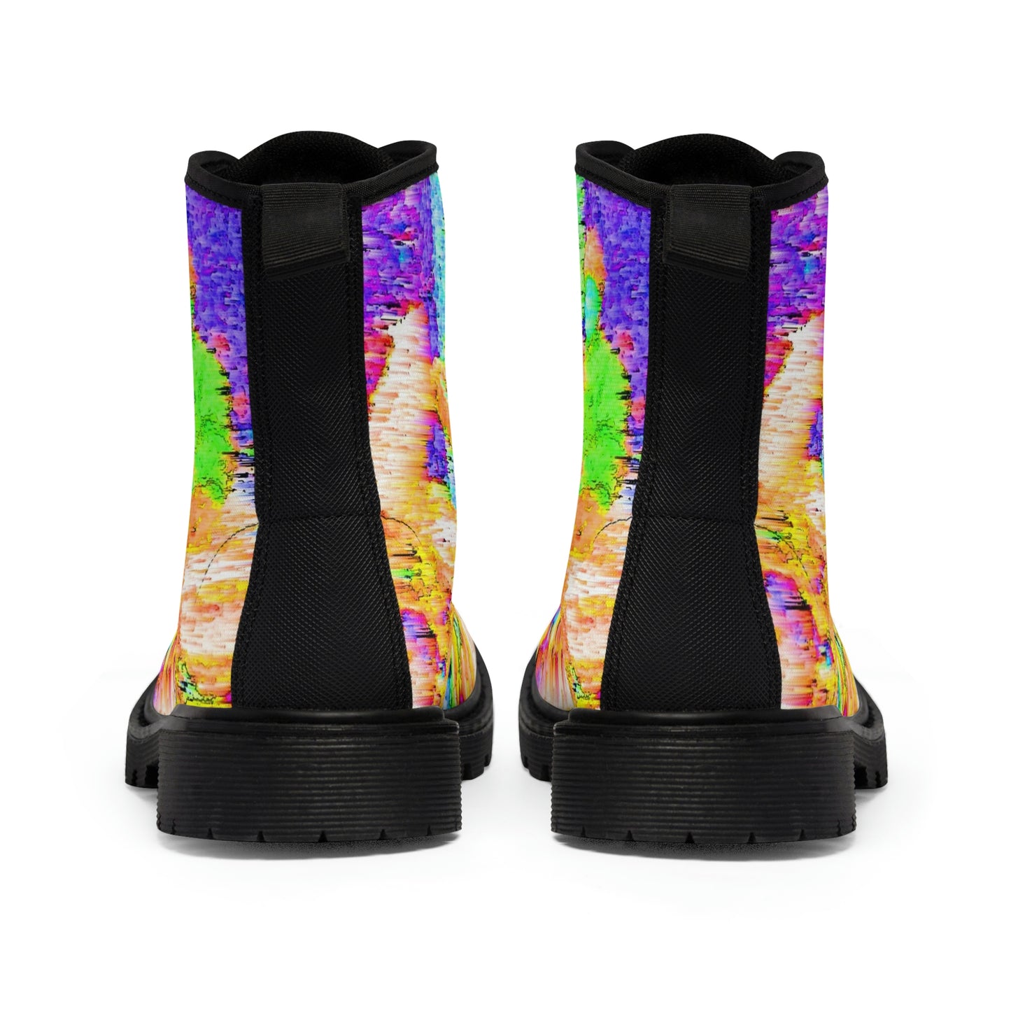 Men's Canvas Boots ... "Hang On Babe ... Fuel Level's Low ... Gotta Hit The Juice For A Bit ... Expect 150mph For-A-Stretch'  ... Original Works ...