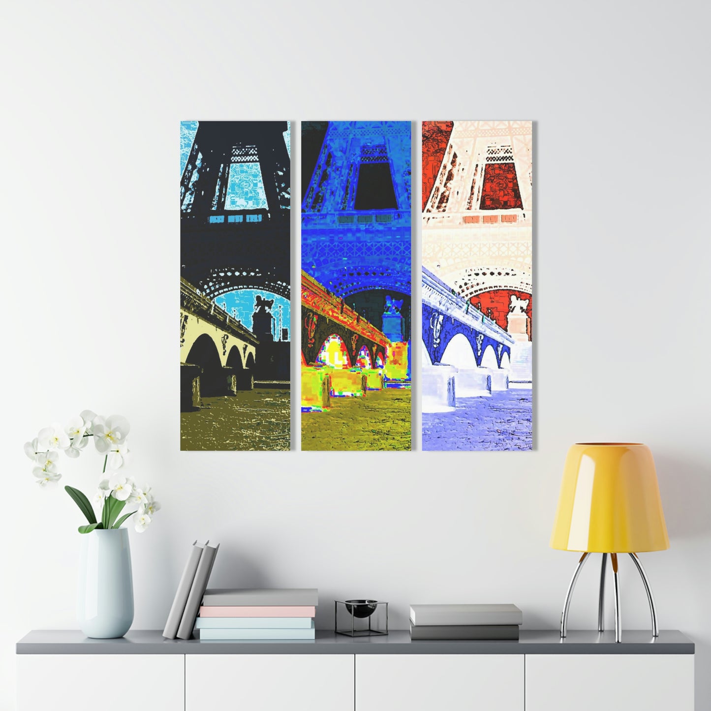 Acrylic Prints (Triptych) ... Le Tour D'Eiffel ..."Along The Water" ... Barbara Joan Bonnell-Holt ... Le Voyage De Paris: 1972 ... Original Works ...