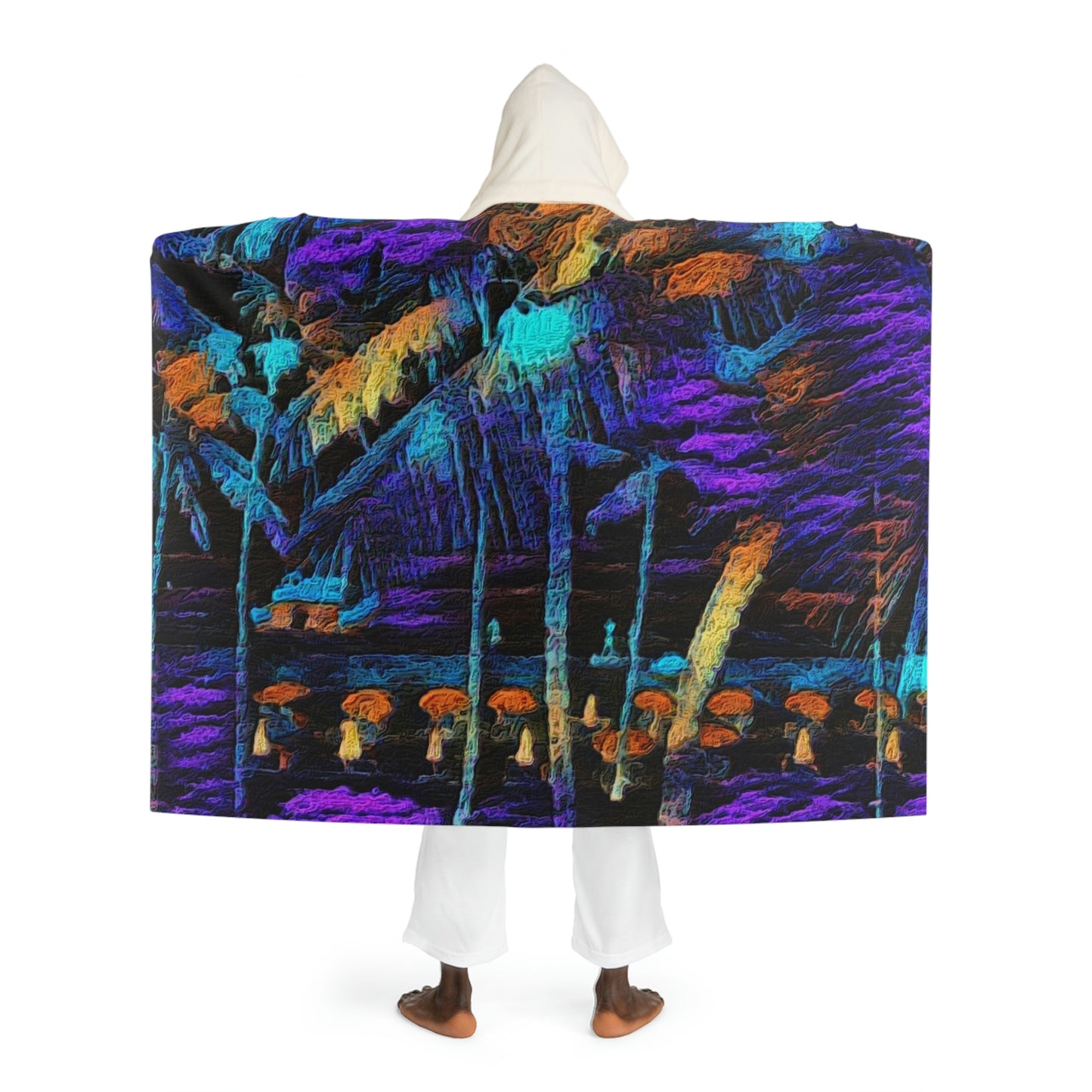 Hooded Sherpa Fleece Blanket ... "The Royal Hawai'ian: Waikiki Beach_Beach" ... Honolulu, HI ... October 2014 (Halloween) ... Original Works ...