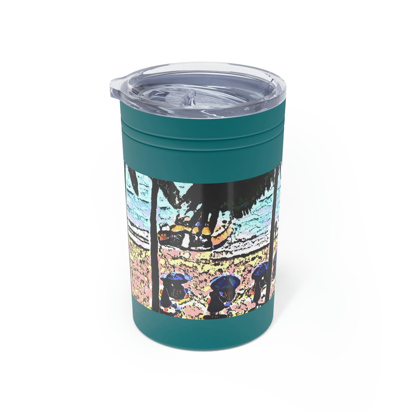 Vacuum Insulated Tumbler, 11oz ... "A Beautiful Beach Amongst The Palms" ... The Outrigger Waikiki, Honolulu, Oahu ... Original Works ...