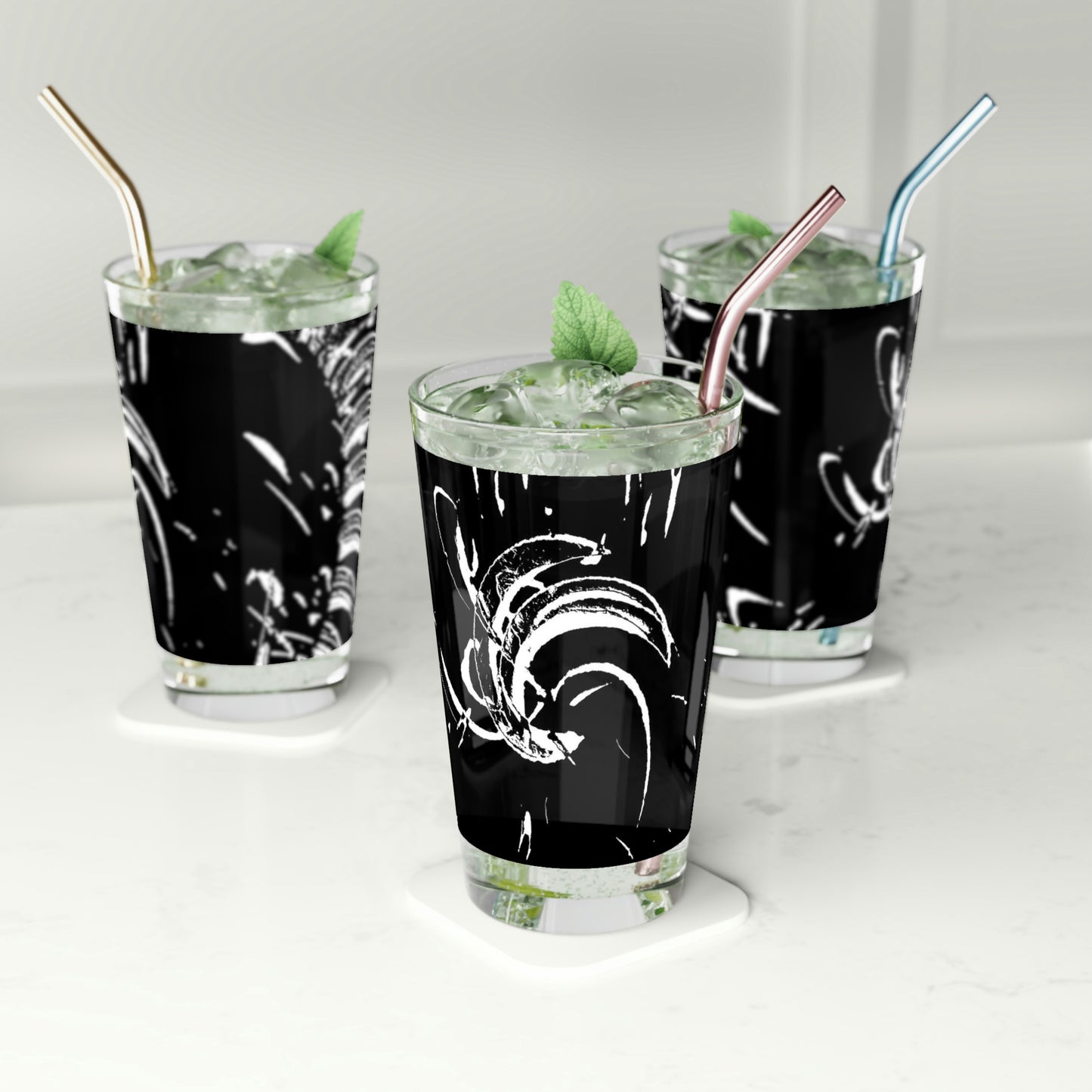Pint Glass, 16oz ... "Waning Moon" ... Central Idaho ... October 2022 ... Rendering Time: 22 Hours ... Original Works ...