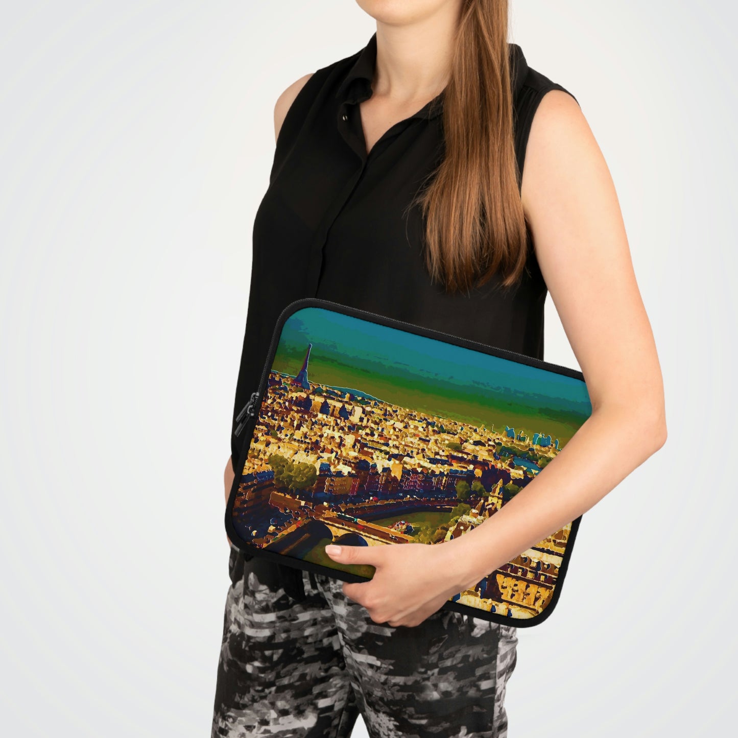 Laptop Sleeve ... Au Paris ... "Along The River Seine" ... Barbara Joan Bonnel-Holt: 1972 ... Original Works ...