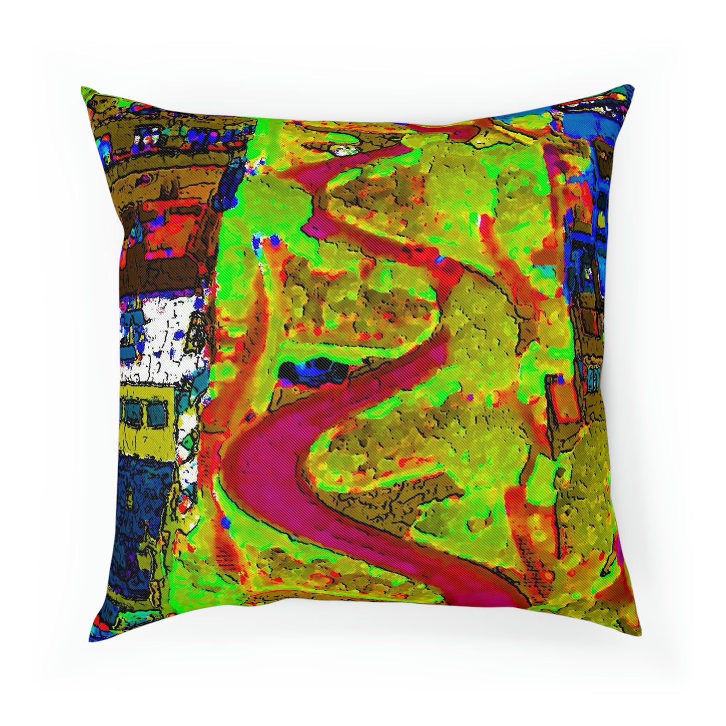 Cushion ... A Crazy Street ... 'Eight Winding Curve-Switchbacks' ... "Lombard Street, San Francisco, CA' ... Family Archives: 1970's ... Original Works ...