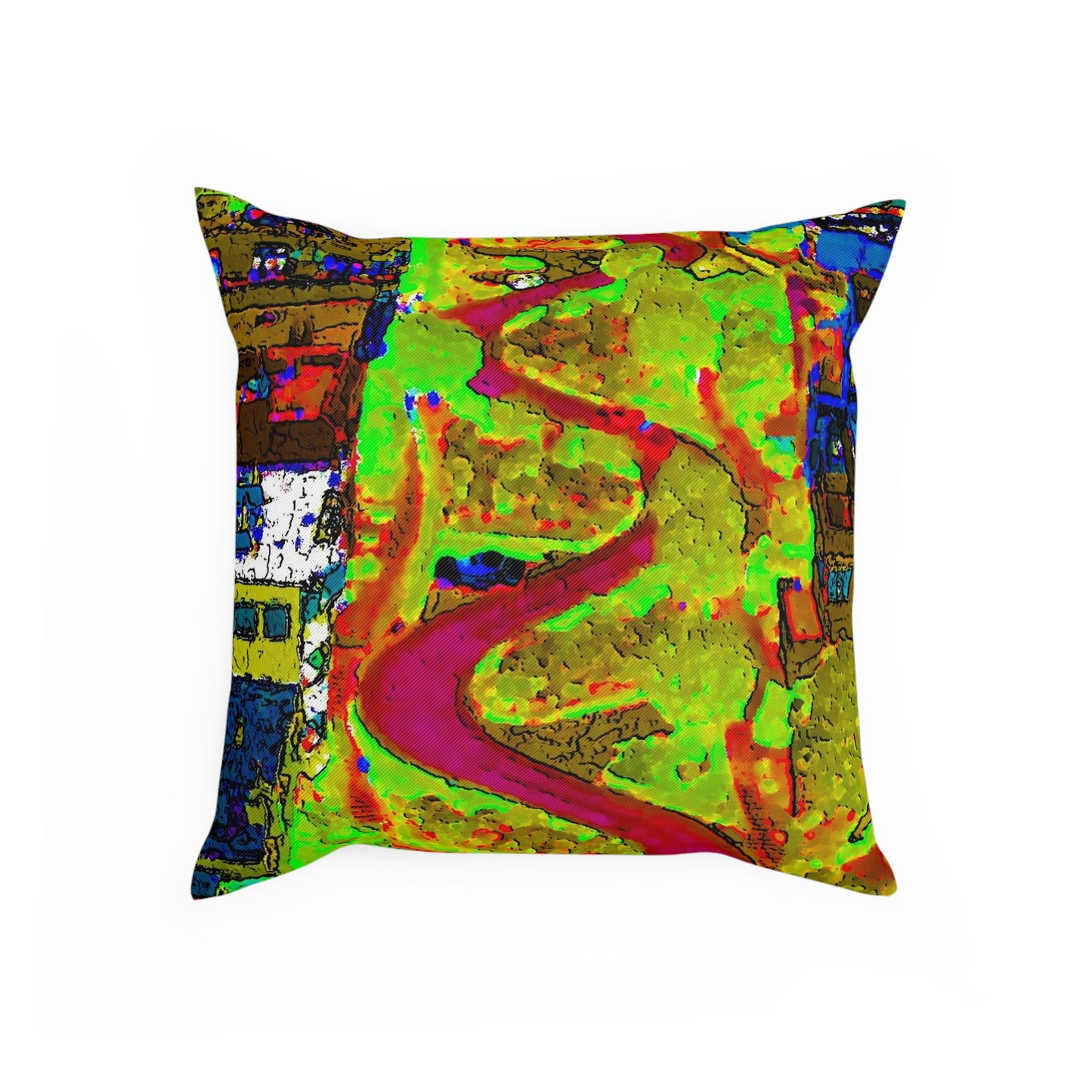 Cushion ... A Crazy Street ... 'Eight Winding Curve-Switchbacks' ... "Lombard Street, San Francisco, CA' ... Family Archives: 1970's ... Original Works ...