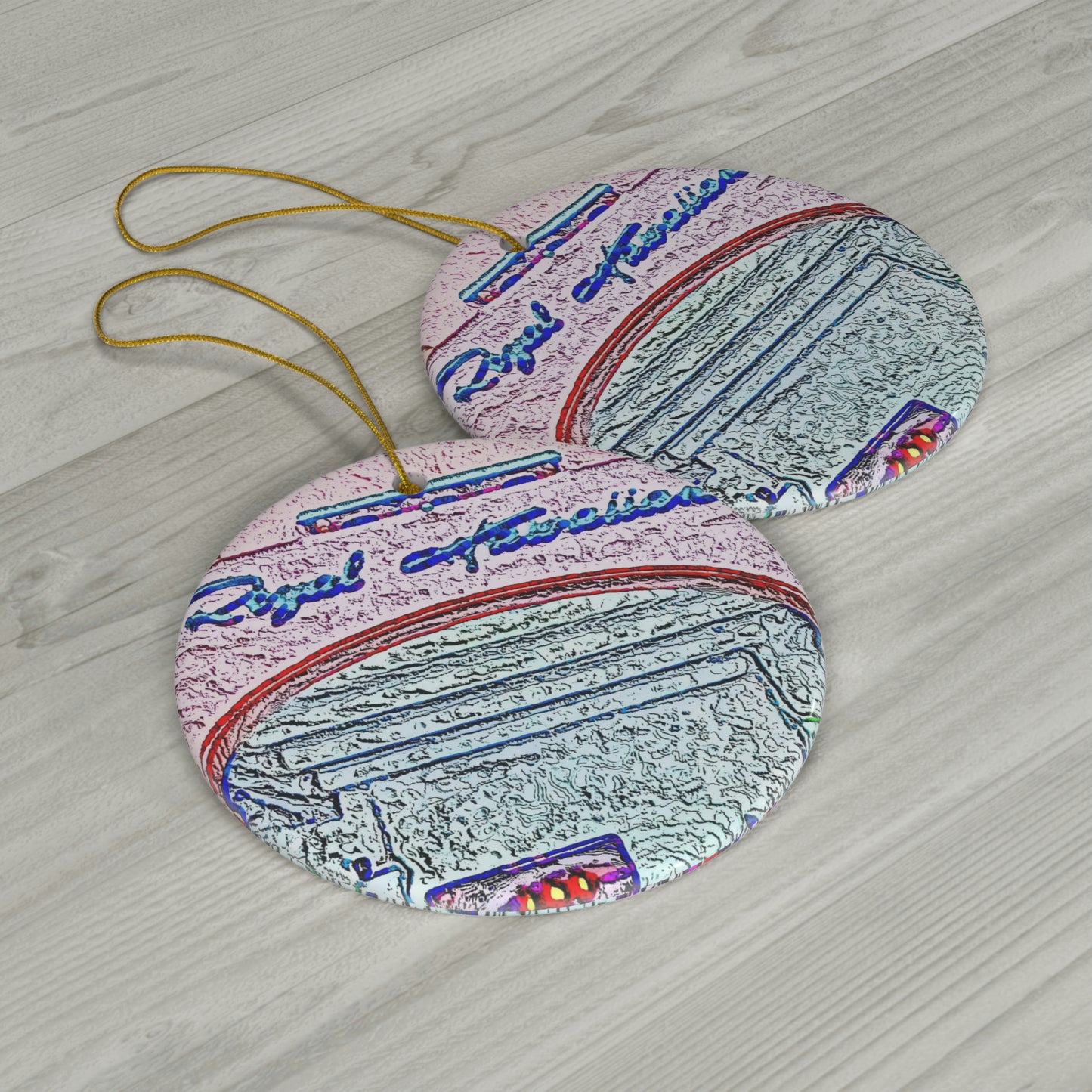 Ceramic Ornament, 1-Pack ... "La Grande Entree" At: 'The Pink Palace' ... The Royal Hawai'ian ... Honolulu, HI ... '27Oct2014' ... Original Works ...