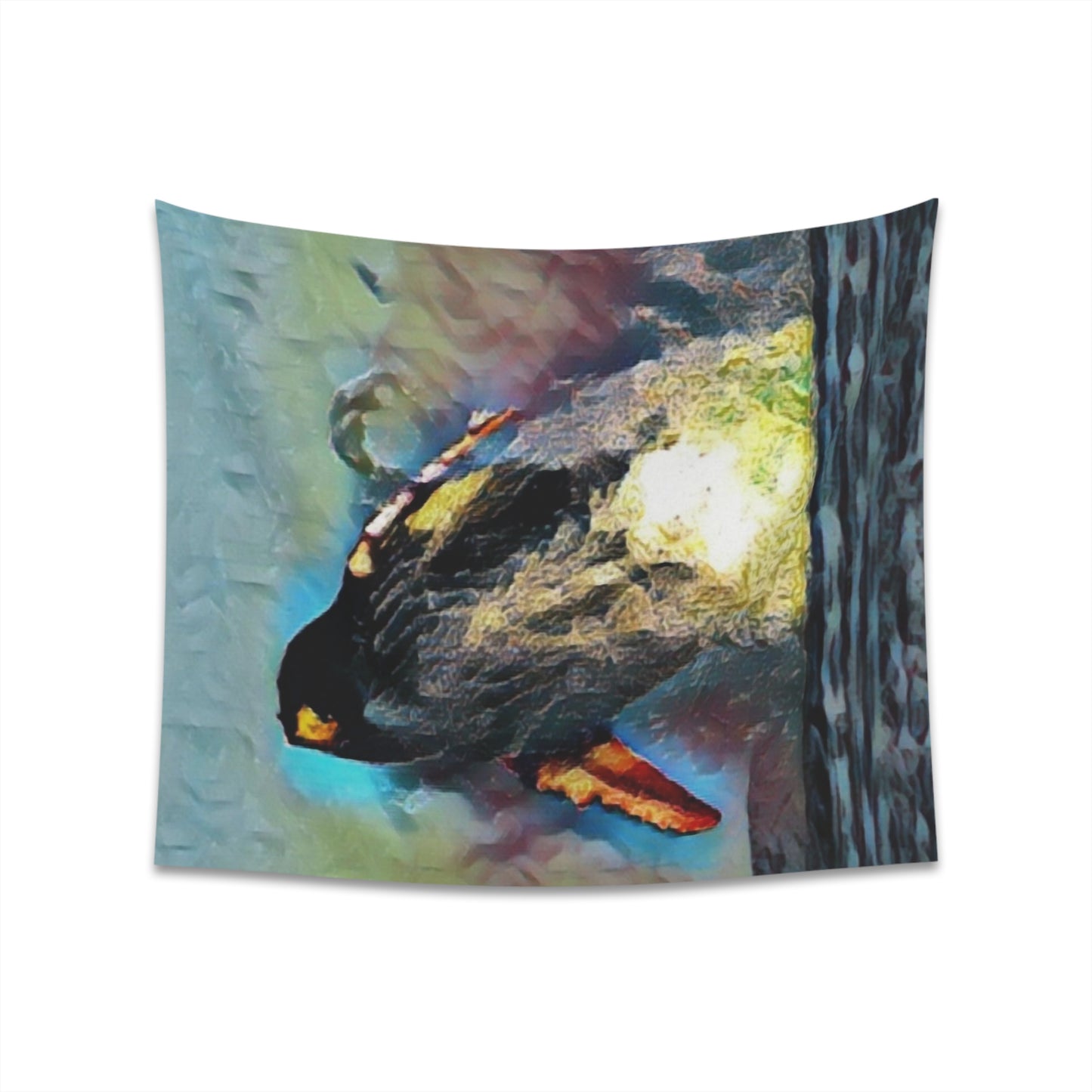 Printed Wall Tapestry ... An Extraordinary Humpback Breach ... 'With Explosive Energy' ... Family Archives (KPH) ... Circa: 21st Century. Maui, HI ... Original Works ...