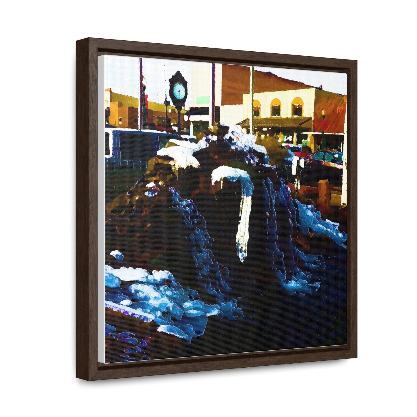 Gallery Canvas Wraps, Square Frame ...  "Ice & Water Sculpted" ... Downtown Grangeville, Idaho ... Adjacent To Irwin Pharmacy ... 5Jan23 ... Original Works ...