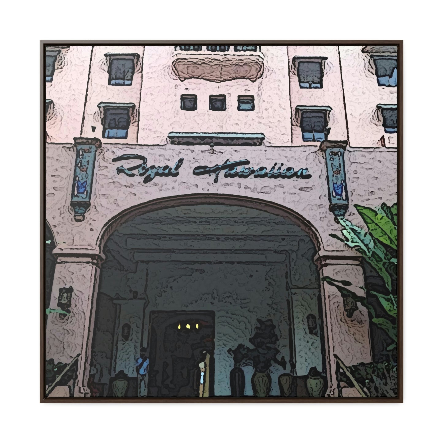 Gallery Canvas Wraps, Square Frame ...  "La Grande Entree" At: 'The Pink Palace' ... The Royal Hawai'ian ... Honolulu, HI ... '27Oct2014' ... Original Works ...