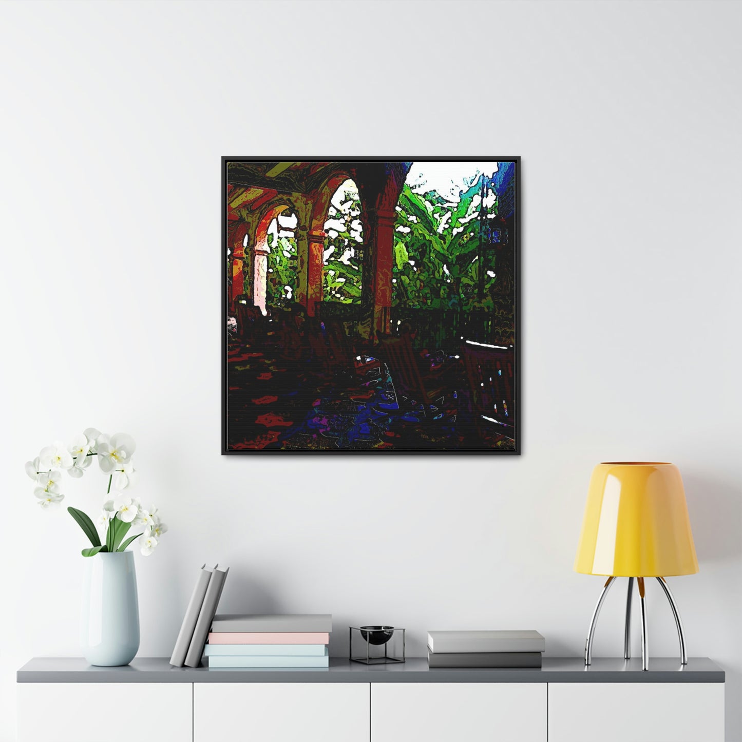 Gallery Canvas Wraps, Square Frame ...  Lanai & Rocking Chairs At: 'The Pink Palace' ... The Royal Hawai'ian ... Honolulu, HI ... '27Oct2014' ... Original Works ...