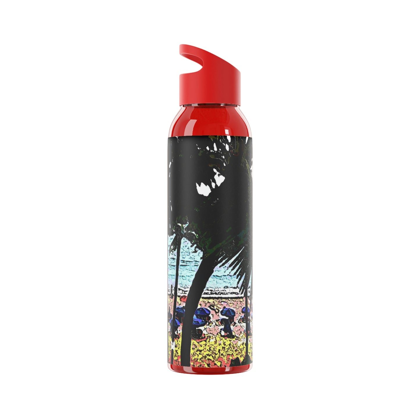 Sky Water Bottle ... "A Beautiful Beach Amongst The Palms" ... The Outrigger Waikiki, Honolulu, Oahu ... Original Works ...