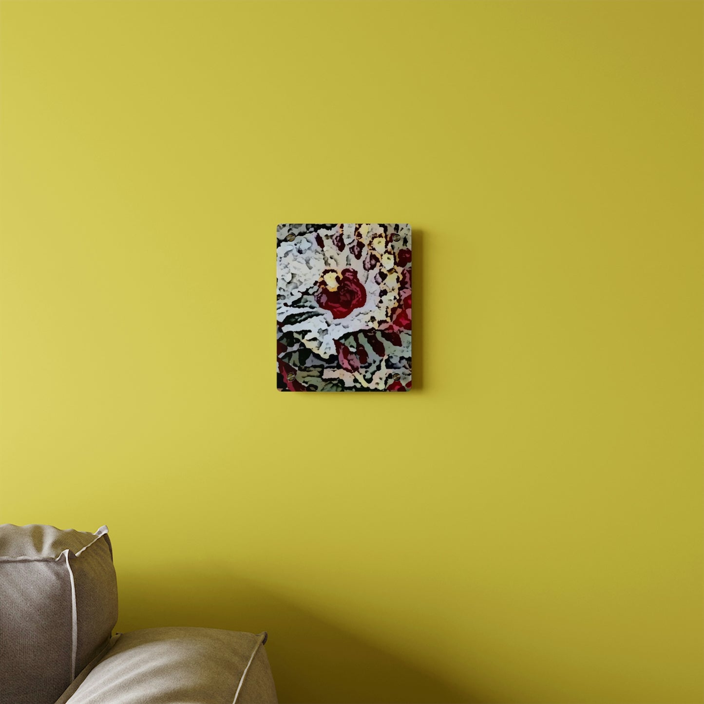Acrylic Wall Art Panels ... "A Friendly Flower" ... Pointsettia 'Pointing' ... Original Works ... (Supplied Photograph) ...