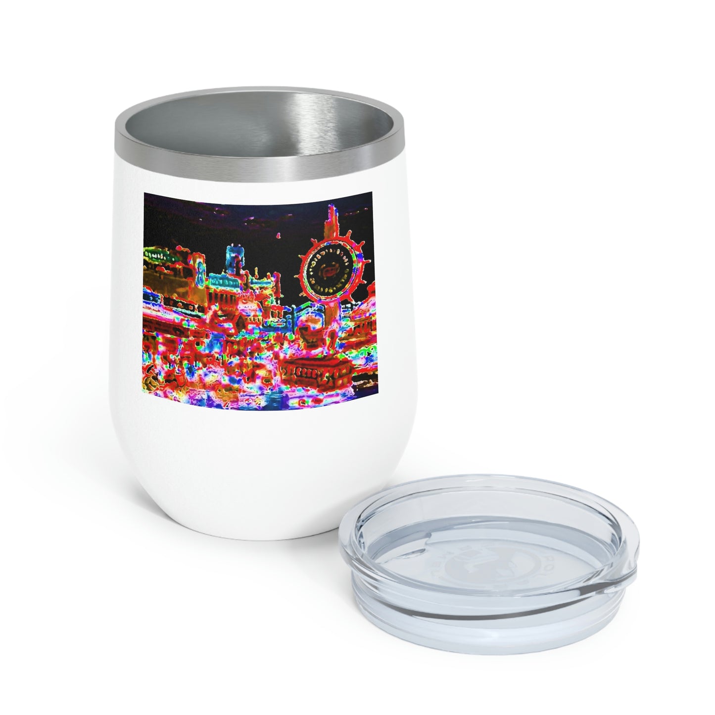 12oz Insulated Wine Tumbler ... "No.9 Fishermen's Grotto - Fishermen's Wharf, SF, California" ... Family Archives: 1970's ... Original Works ...