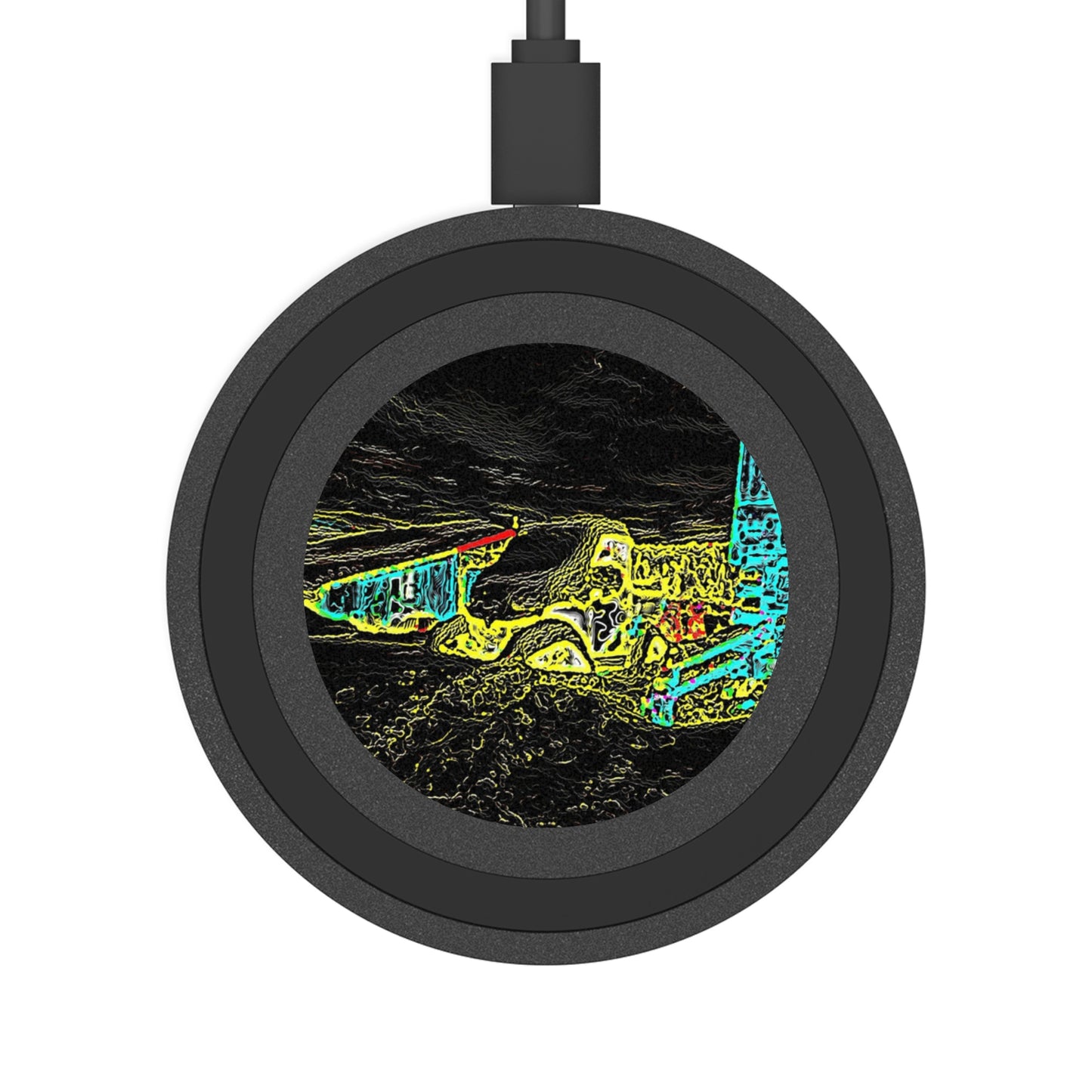 Quake Wireless Charging Pad ... "Snow Vehicle In Snow Storm At-Rest" ... Circa 12Mar23 ... Central Idaho ... 18-Hours Rendering Time: Original Works ...