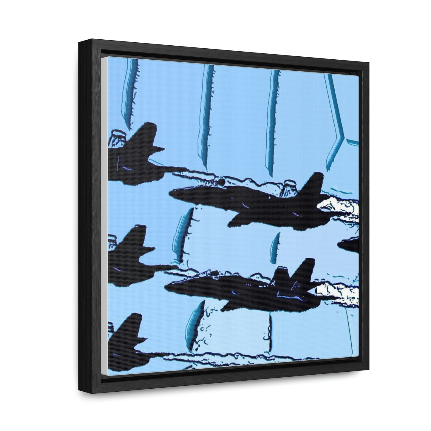 Gallery Canvas Wraps, Square Frame ... Seattle Seafair ..."Blue Angels Run Over Lake Washington" ... Circa Mid 1980's ... Dr FJ Holt ... Original Works ...