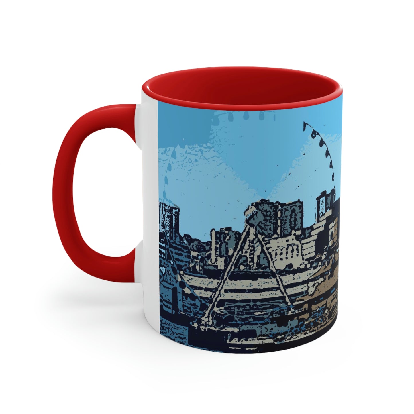 Accent Coffee Mug, 11oz ... That Classic Wheel ... 'Seattle's Wheel' ... & An Old Classic Waterside Vendors ...  'Family Archives' ... Original Works ...