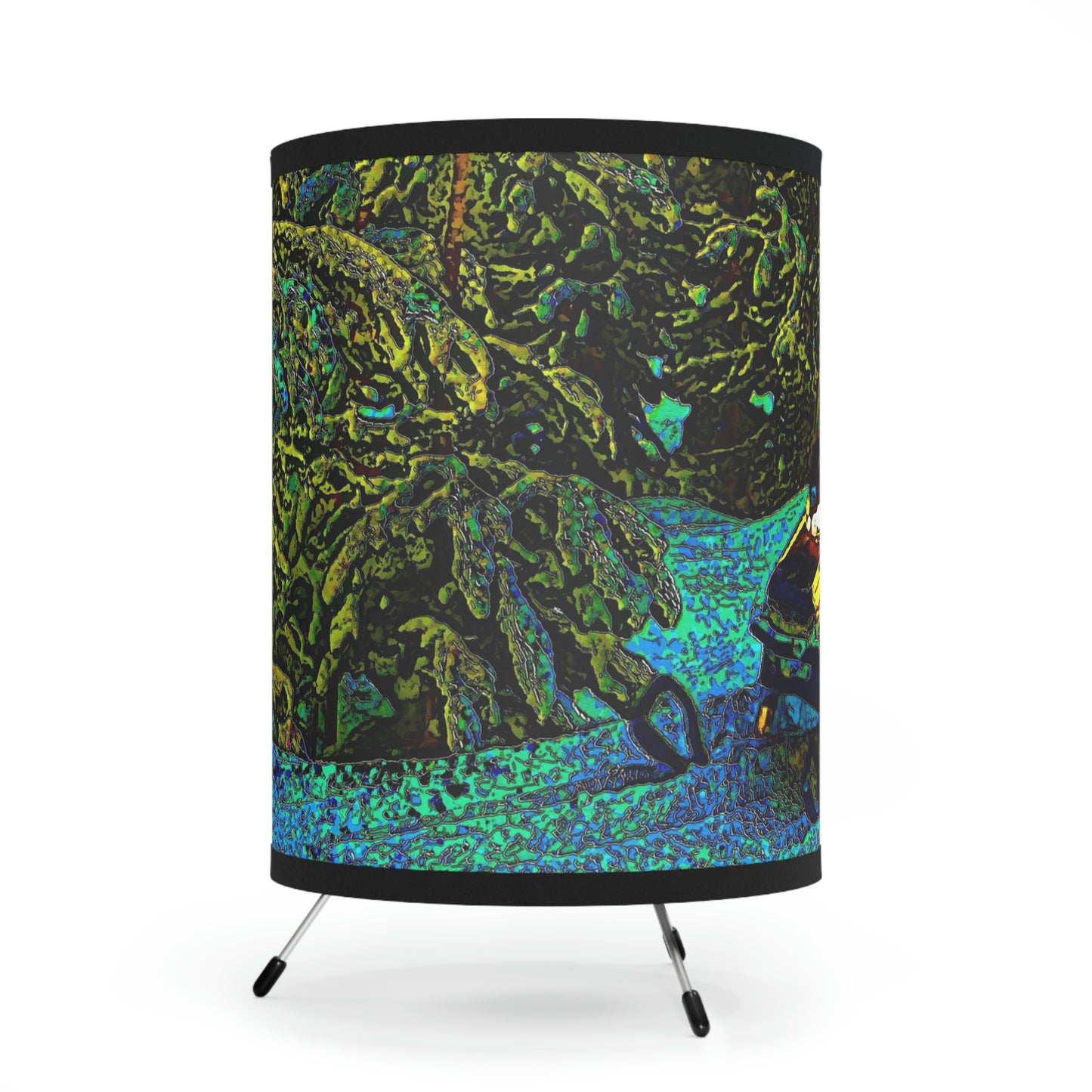 Tripod Lamp with High-Res Printed Shade, US\CA plug ... Yep ... "Another Day ... Riding Through The Wilderness ... " ... February 2023 ... Original Works ...