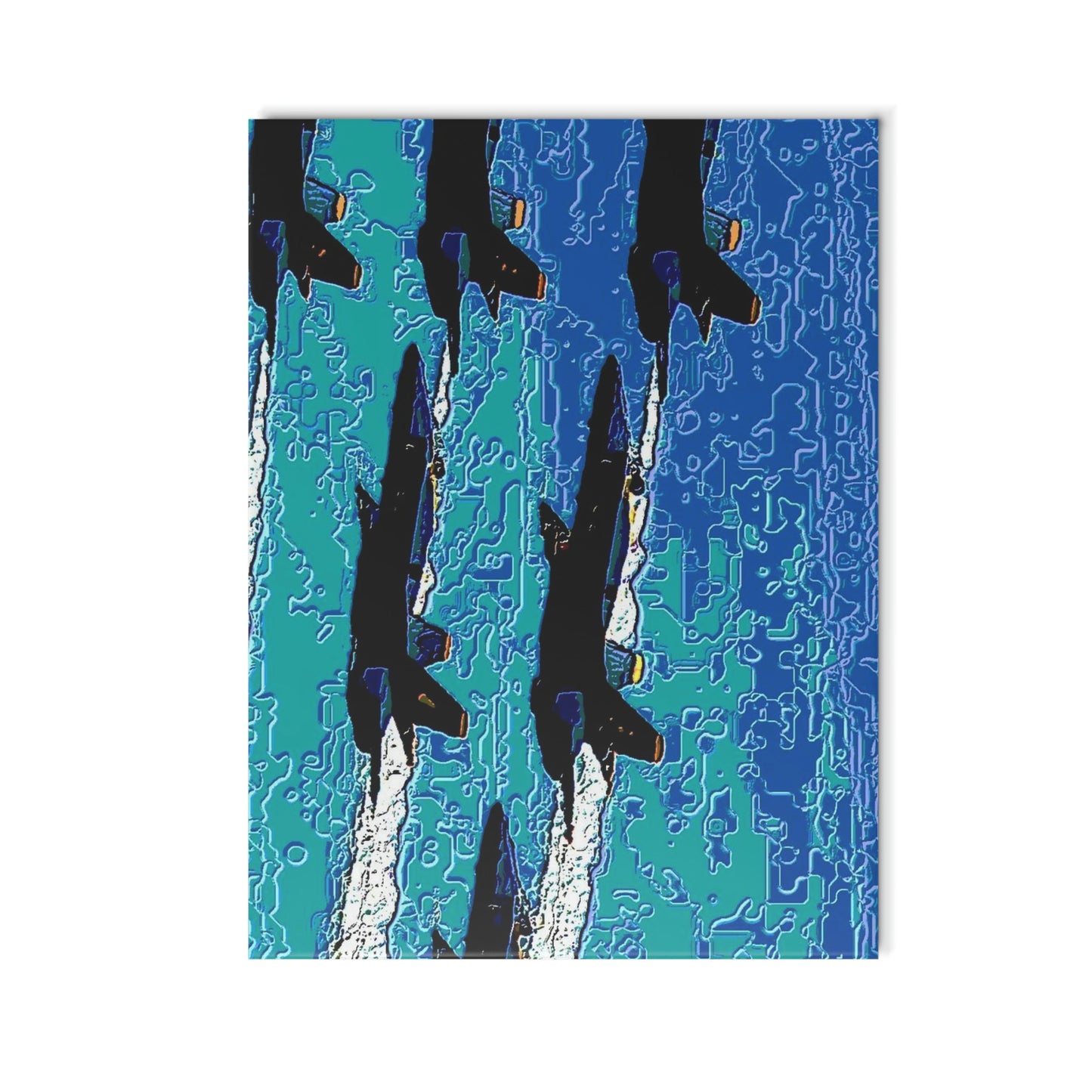 Ceramic Photo Tile ... Seattle Seafair ..."Blue Angels Run Over Lake Washington" ... Circa Mid 1980's ... Dr FJ Holt ... Original Works ...