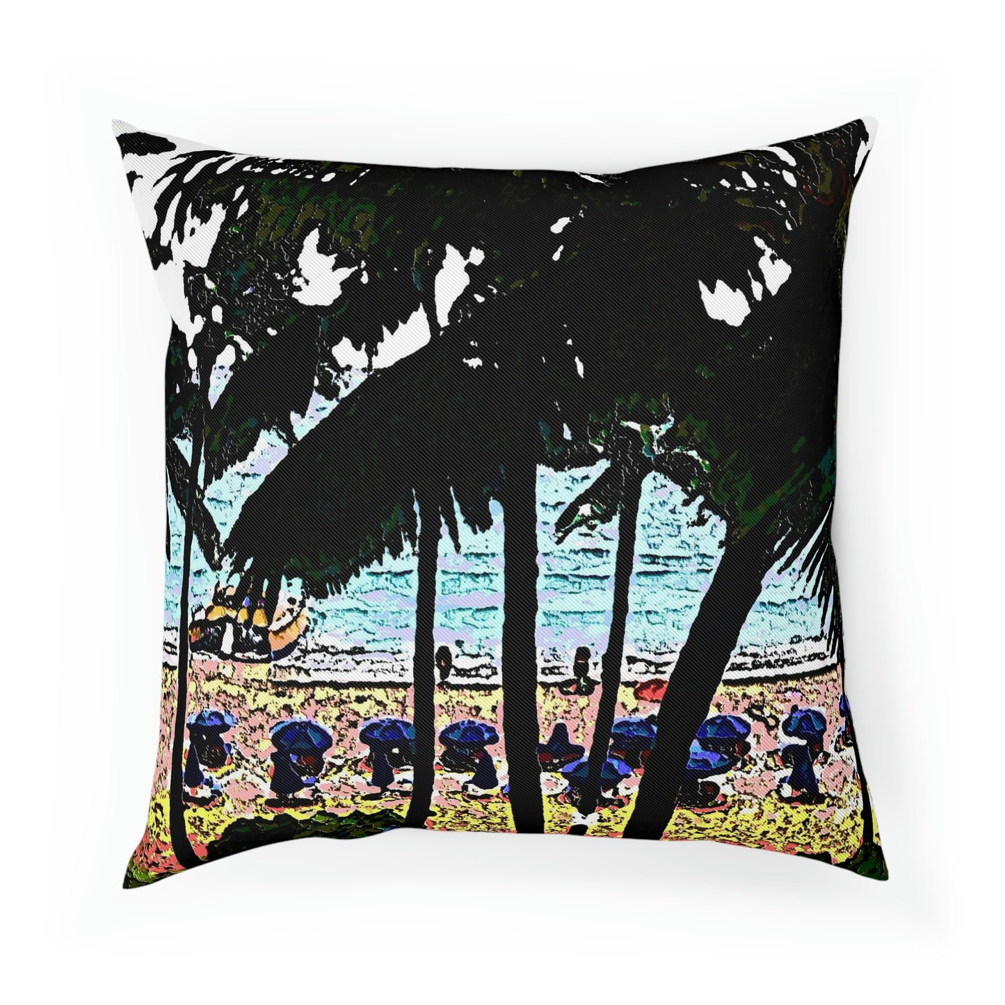 Cushion ... "A Beautiful Beach Amongst The Palms" ... The Outrigger Waikiki, Honolulu, Oahu ... Original Works ...