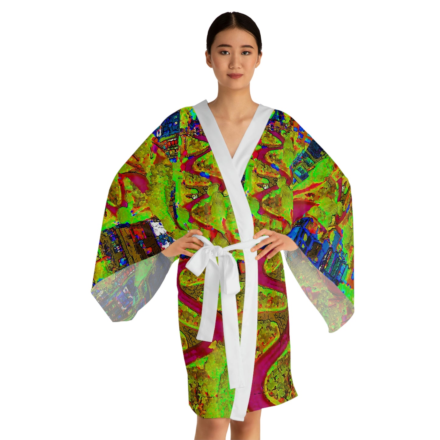 Long Sleeve Kimono Robe ... A Crazy Street ... 'Eight Winding Curve-Switchbacks' ... "Lombard Street, San Francisco, CA' ... Family Archives: 1970's ... Original Works ...
