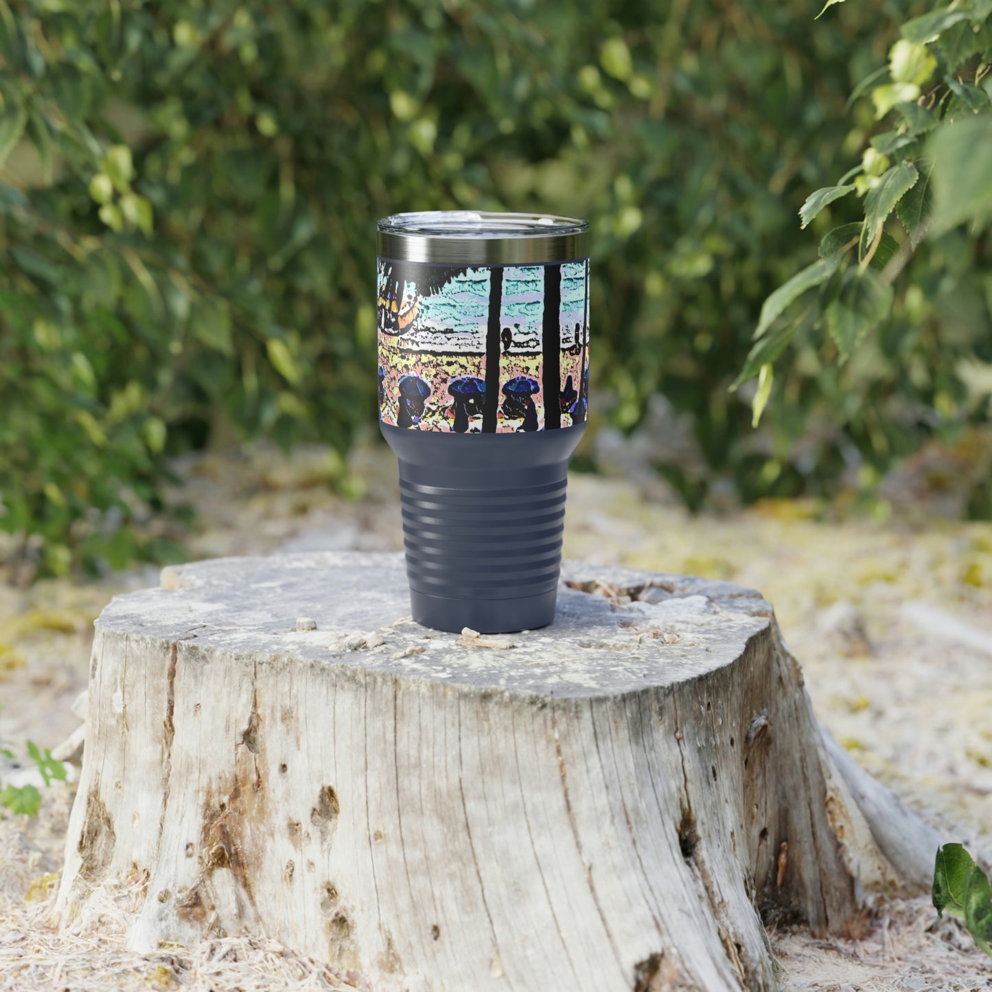 Ringneck Tumbler, 30oz ... "A Beautiful Beach Amongst The Palms" ... The Outrigger Waikiki, Honolulu, Oahu ... Original Works ...