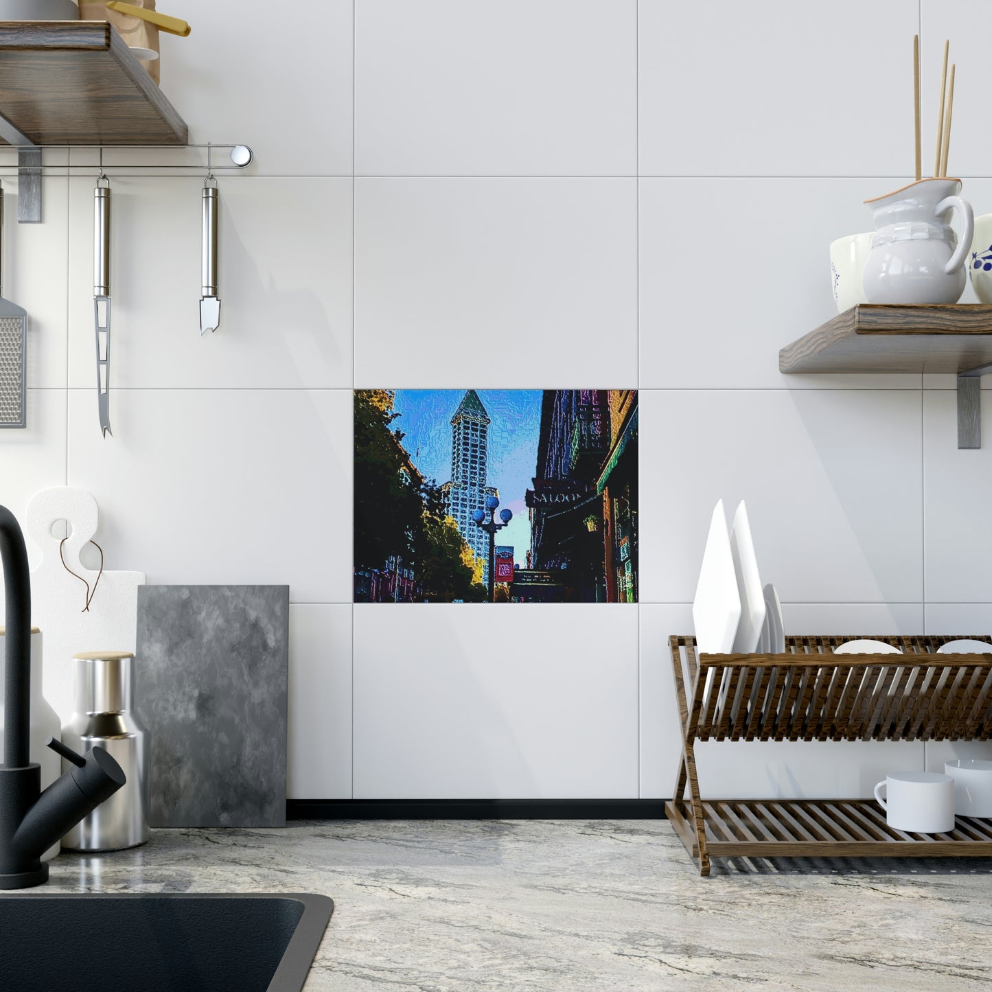 Ceramic Photo Tile ...  Pioneer Square & Smith Tower ... 'That World Famous View' ... Colleague Supplied Photo ... Original Works ...