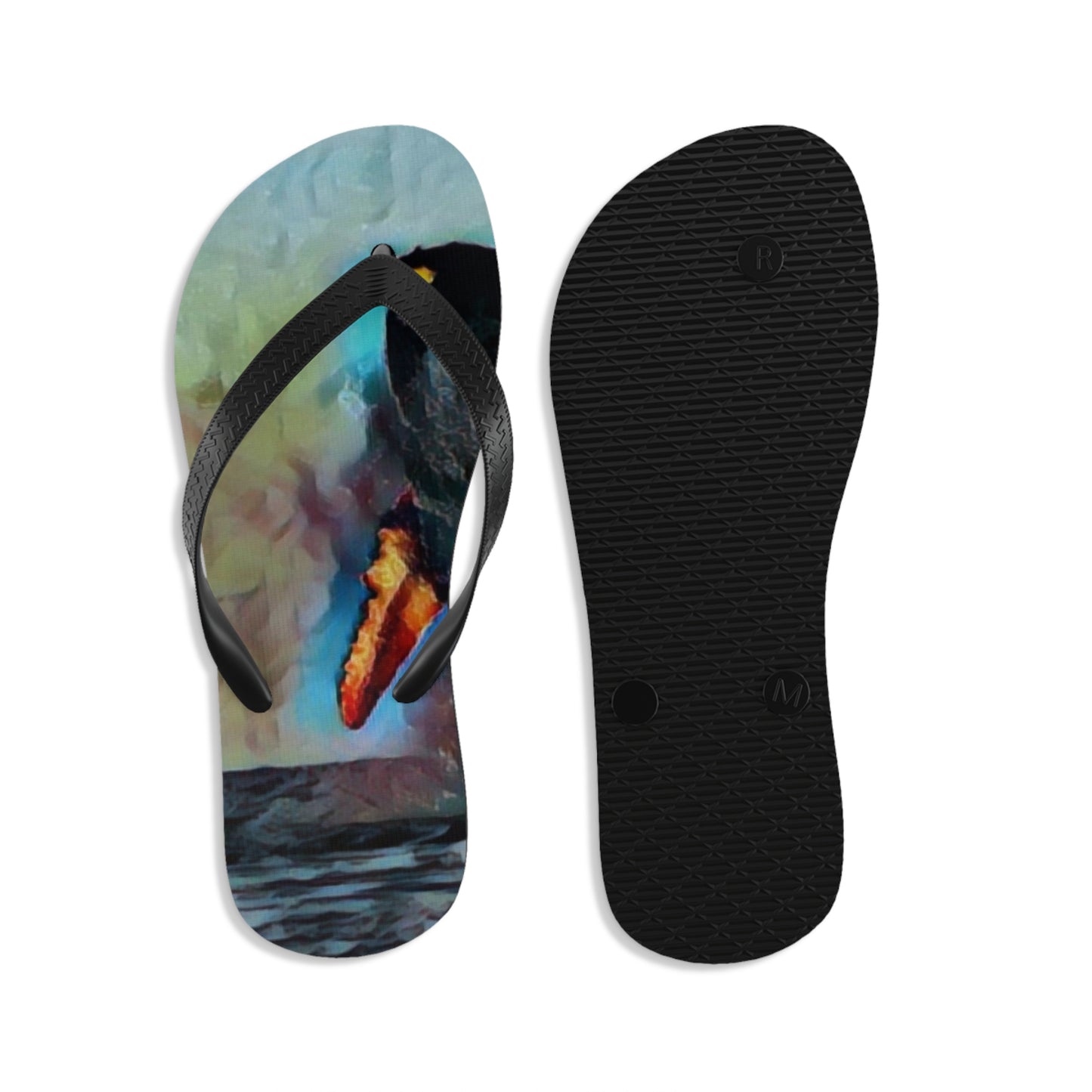 Unisex Flip-Flops ... An Extraordinary Humpback Breach ... 'With Explosive Energy' ... Family Archives (KPH) ... Circa: 21st Century. Maui, HI ... Original Works ...