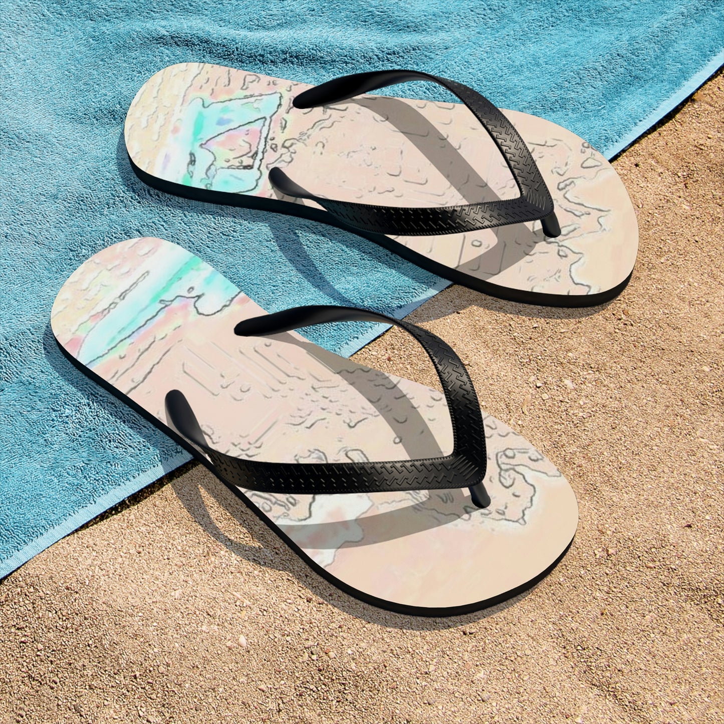 Unisex Flip-Flops ...  Seattle Columbia Cup On Lake Washington ... "Dave Wilcox Heads For The Win" ... Associate Gift-Photo ... Original Works ...